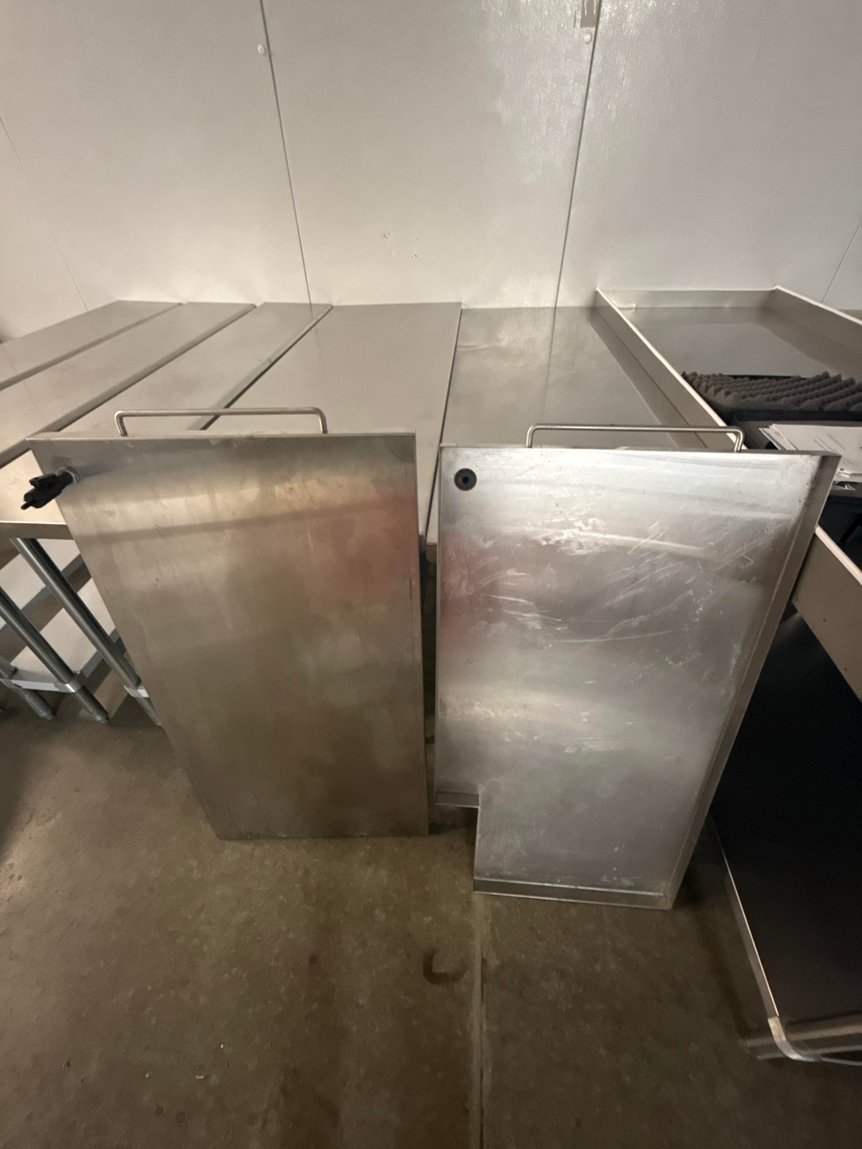 (2) Stainless Steel Removable Work Surface Scraper/Cover Panels