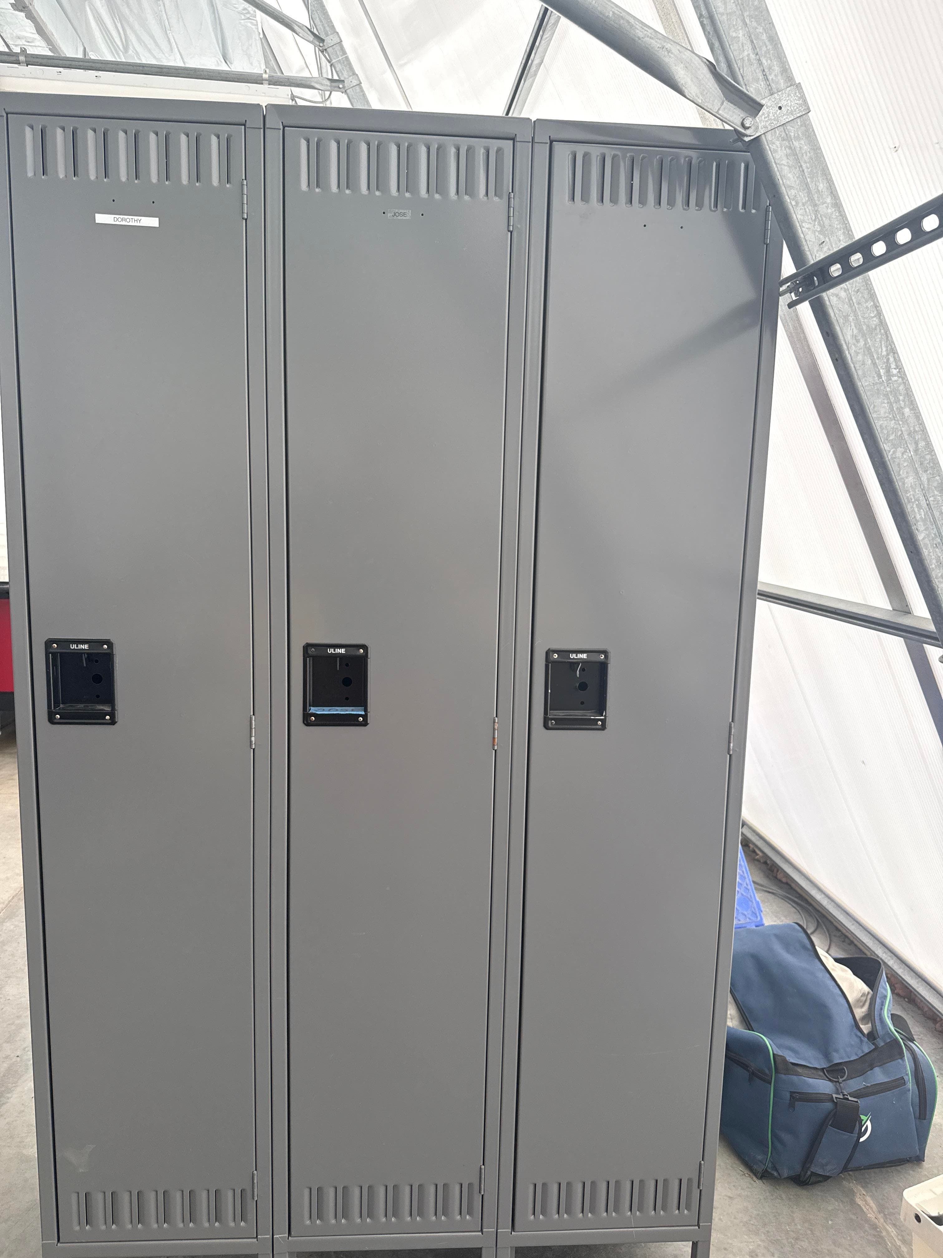 (3) Uline Triple Tier Steel Employee Locker Units