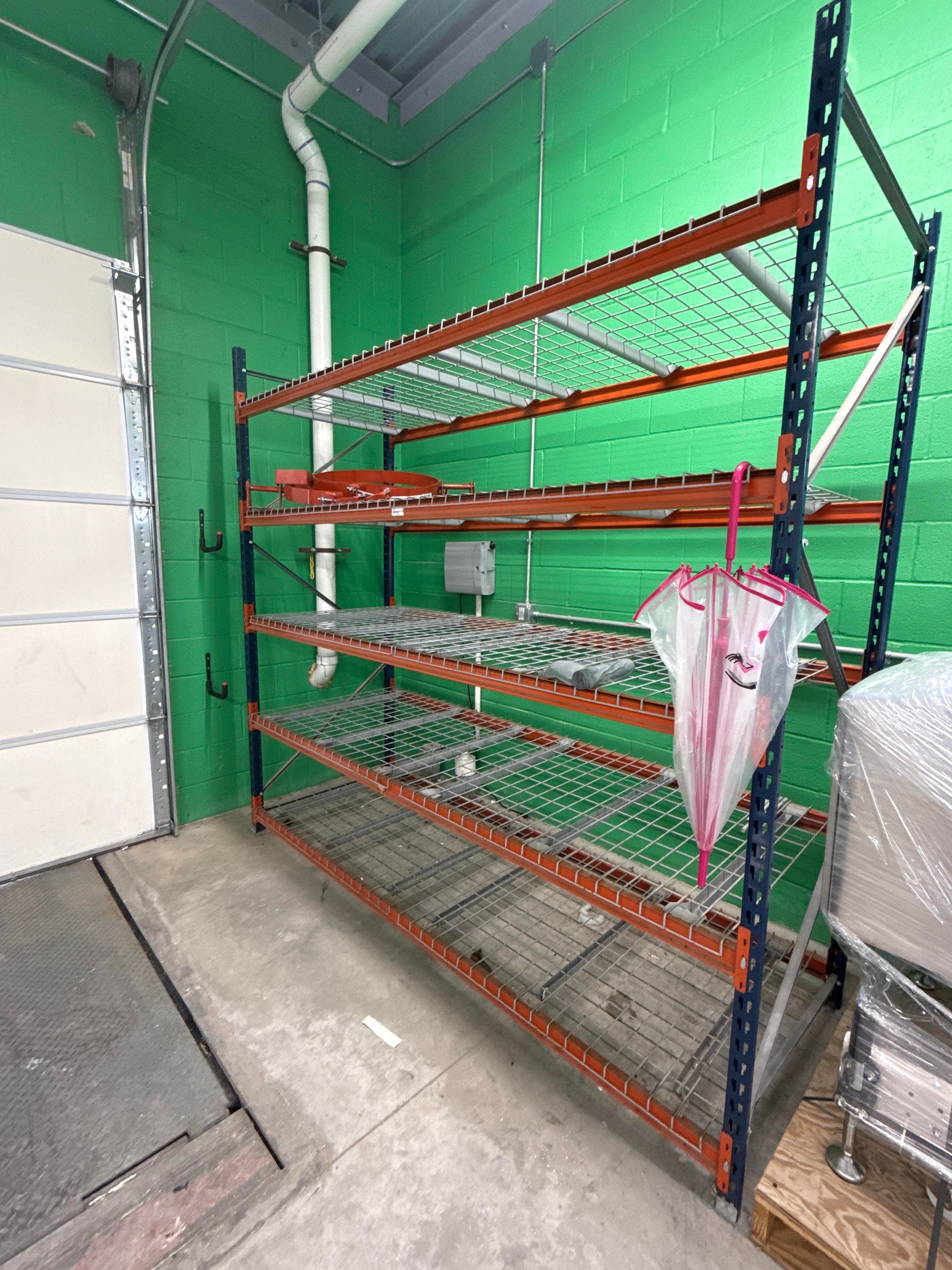 5 Level Pallet Racking Section with Wire Decking, Industrial Storage Rack, Umbrella Included