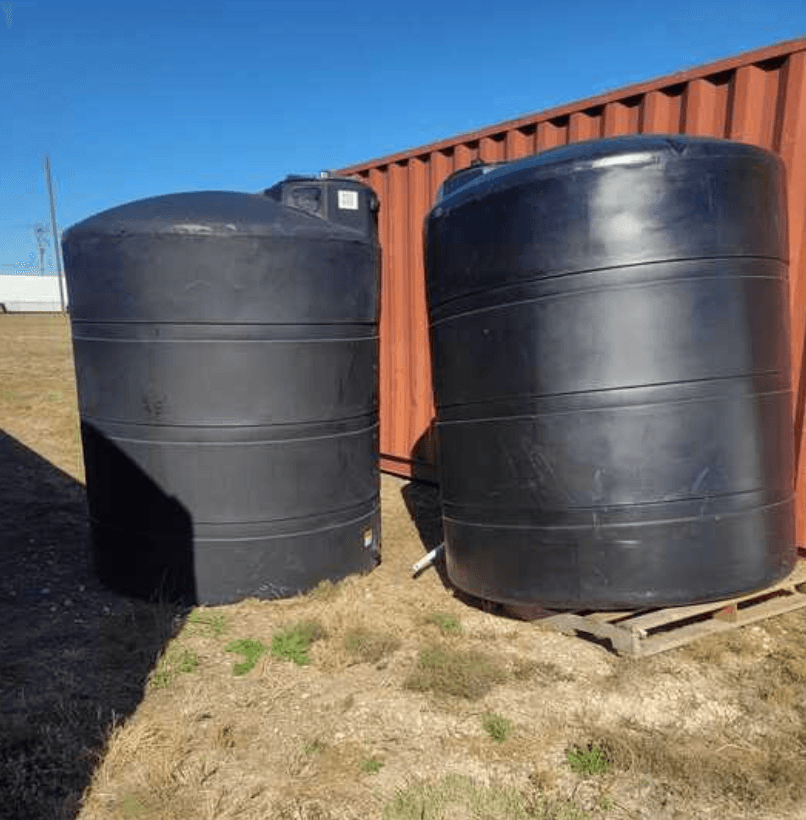 Black Water Storage Tanks (Lot of 7) — Commercial Greenhouse Irrigation & Nutrient Reservoir Tanks