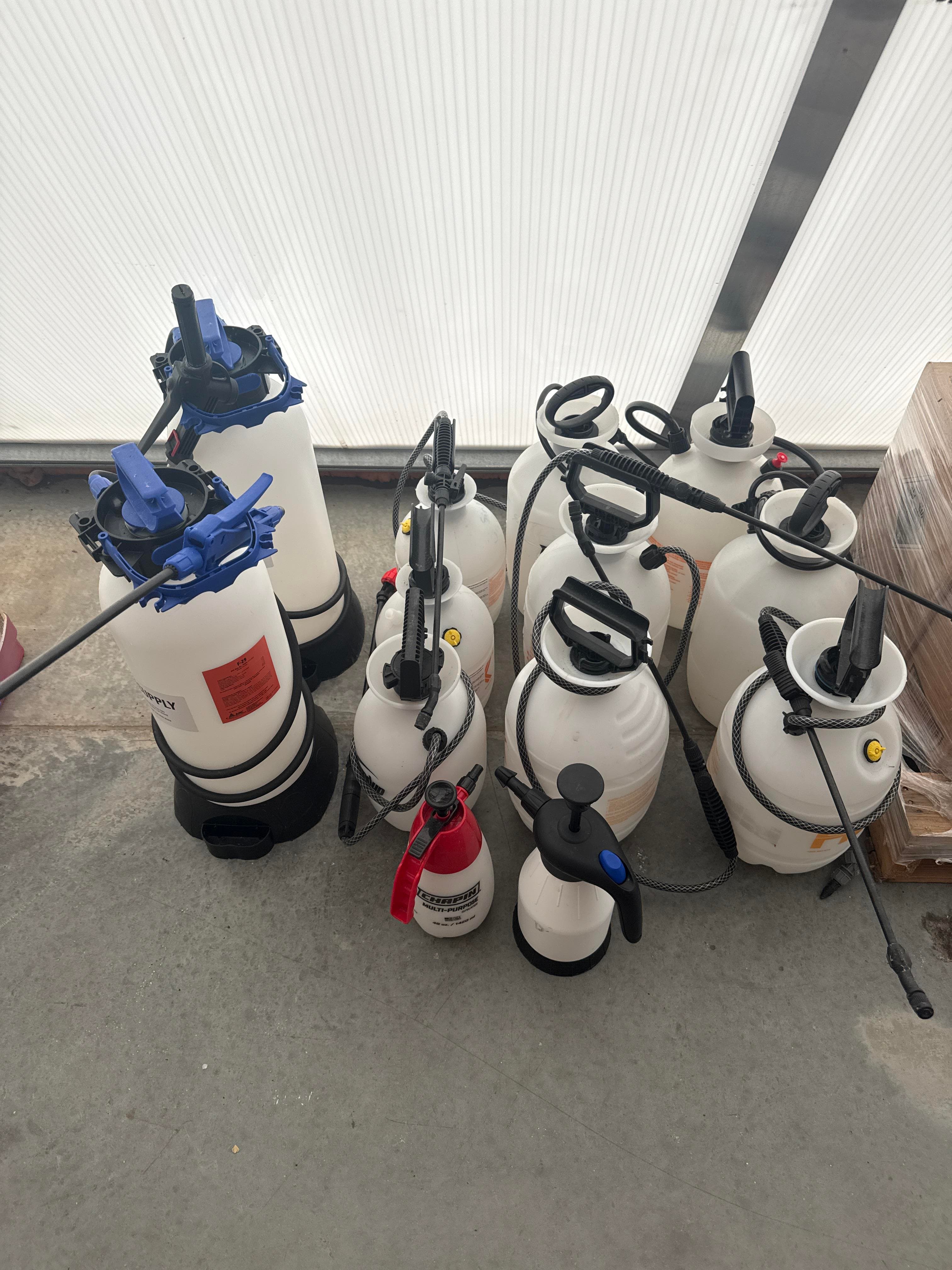 Assorted Pump Sprayer Lot with Pressurized Handheld and Backpack Style Units