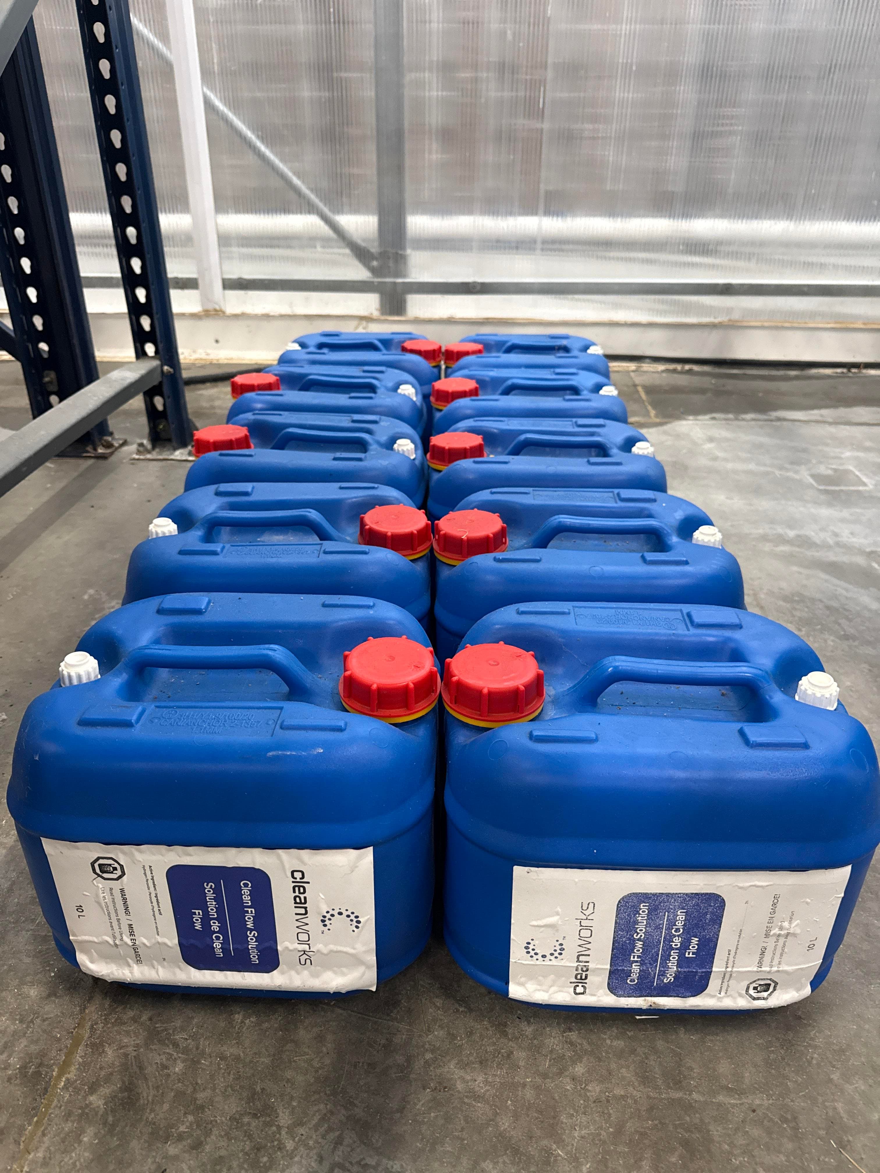 Bulk Case of Cleanworks Clean Flow Sanitizer – (16) 10-Liter Containers