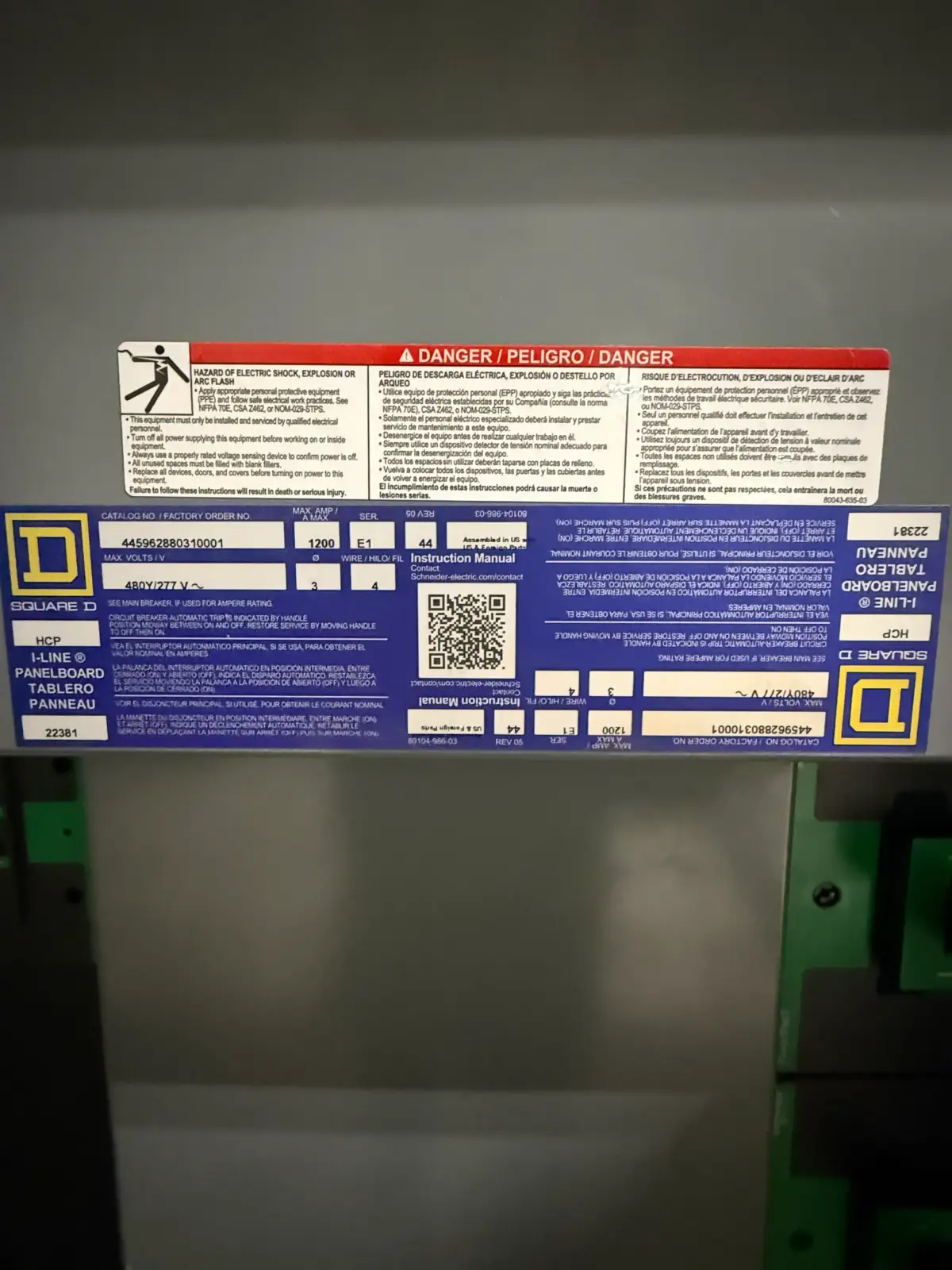 SB7064: Square D I-Line Panelboard 480Y 277V 1200A