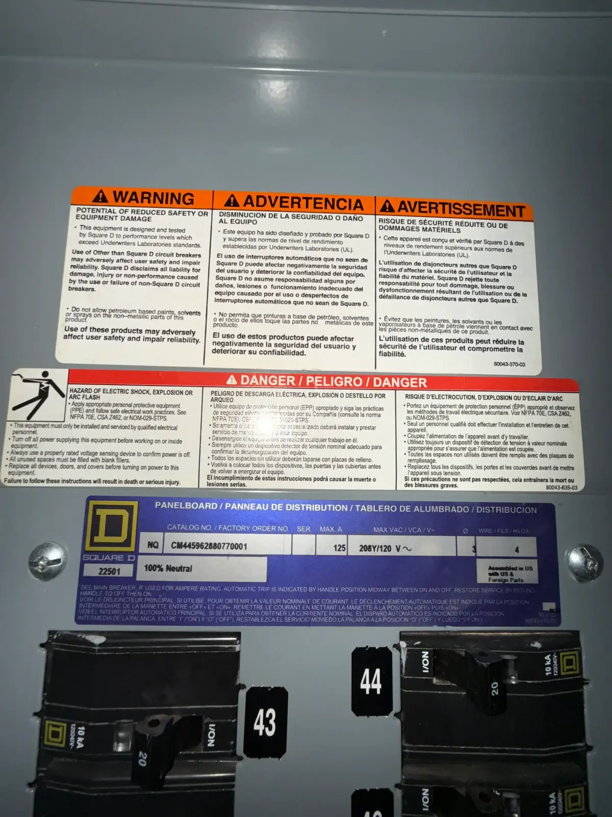 SB7057: Square D Panelboard Section GRL 2