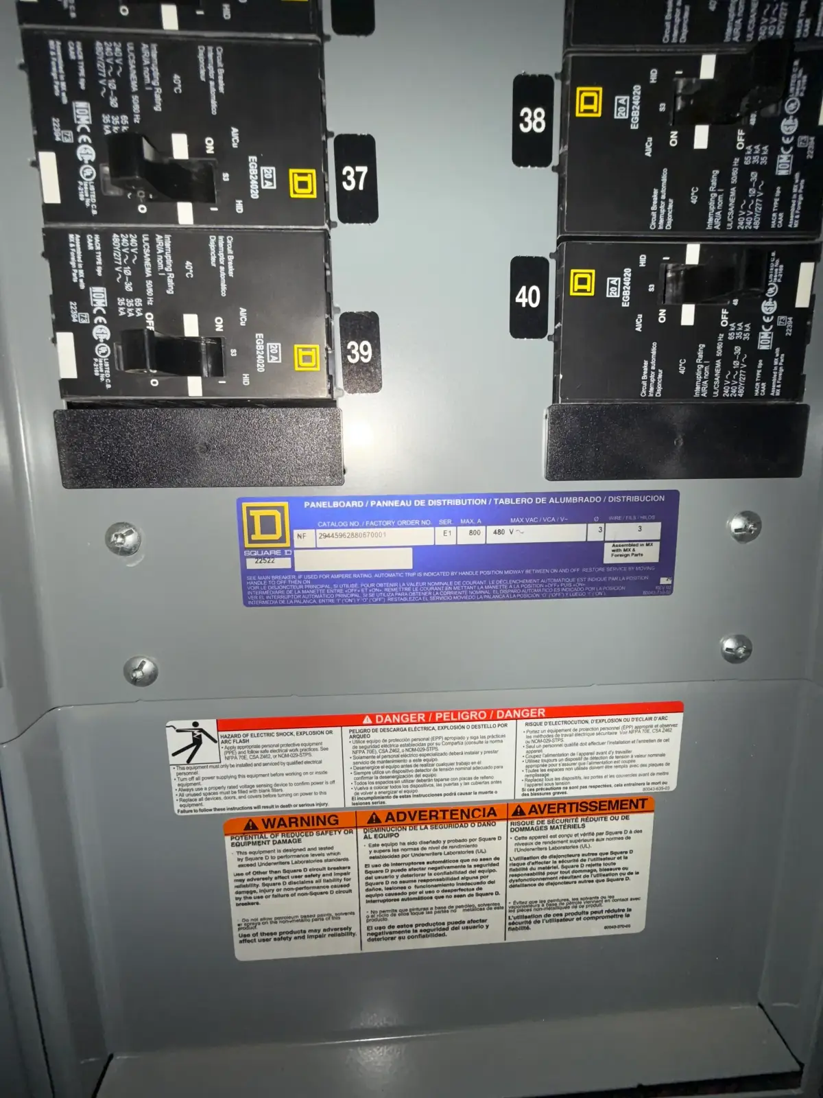 SB7053: Square D Panelboard Section GRL 2