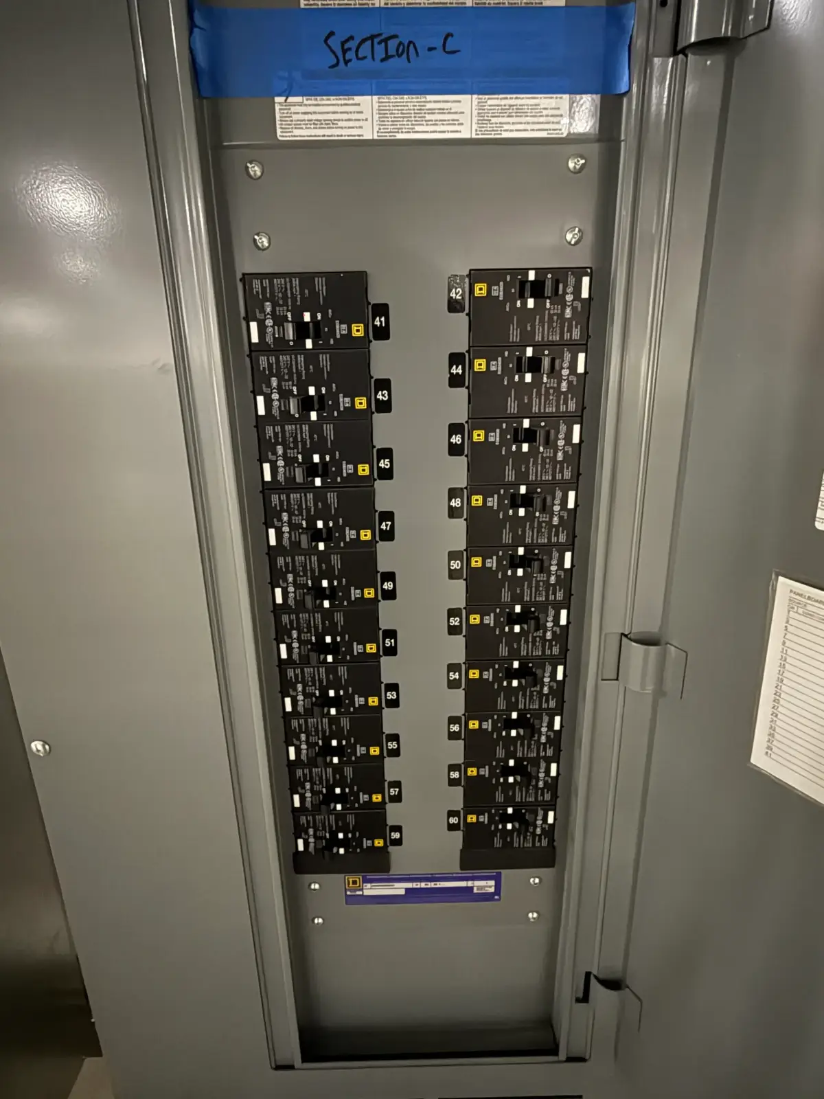 SB7052: Square D Panelboard Section C