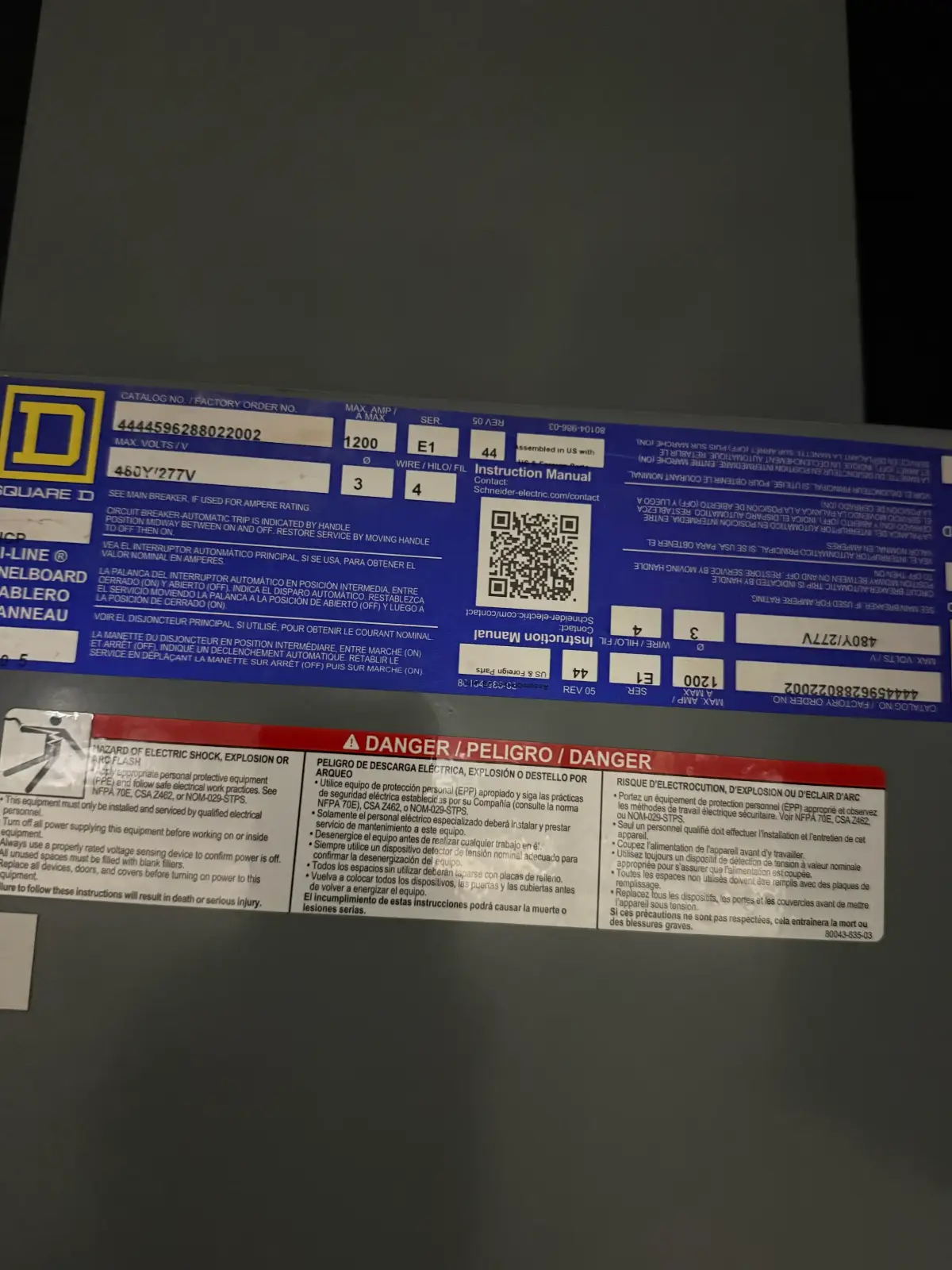 SB7050: Square D I Line Panelboard