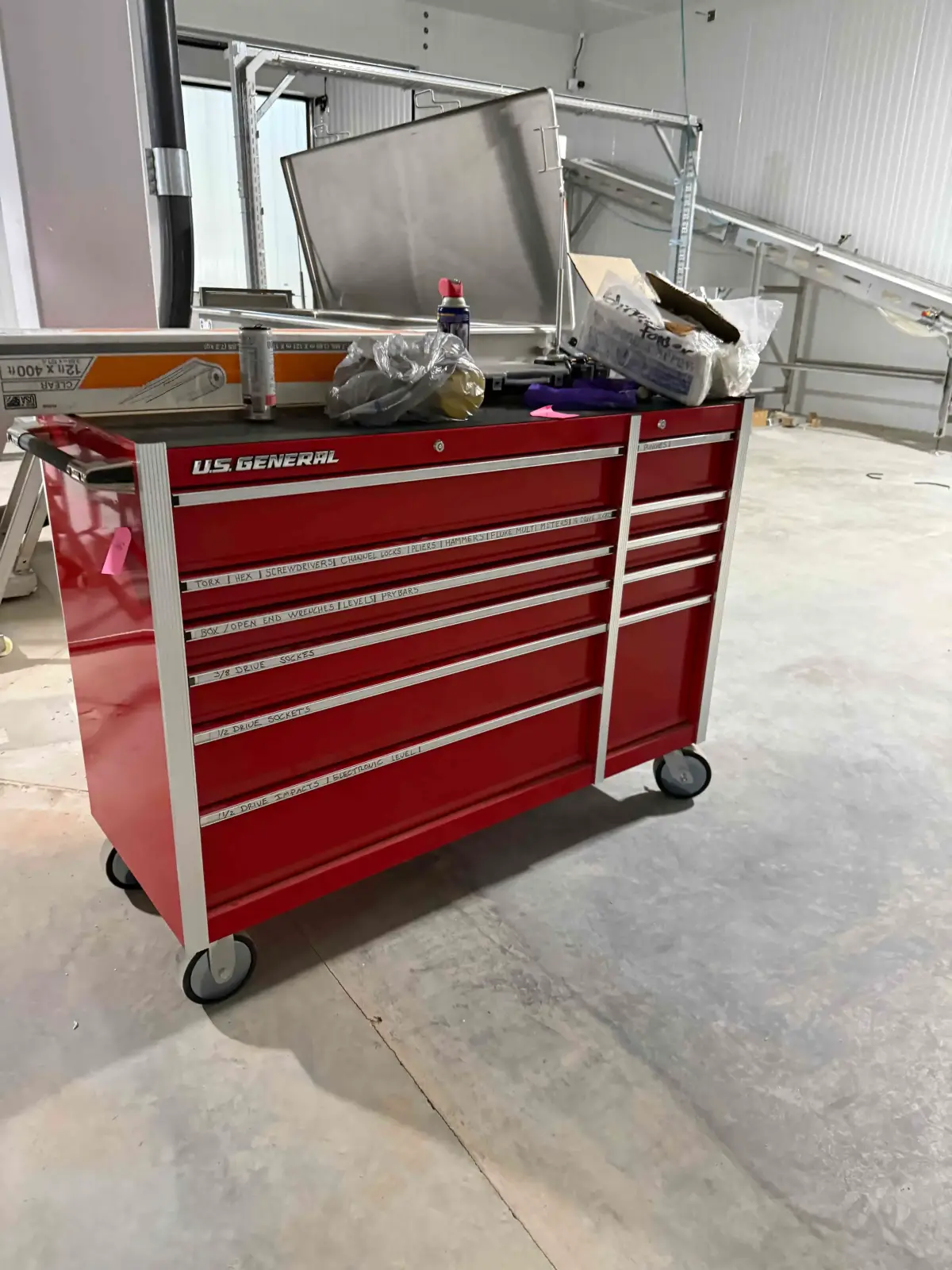 SB47: U.S. General 56" x 22" Double Bank Roller Cabinet