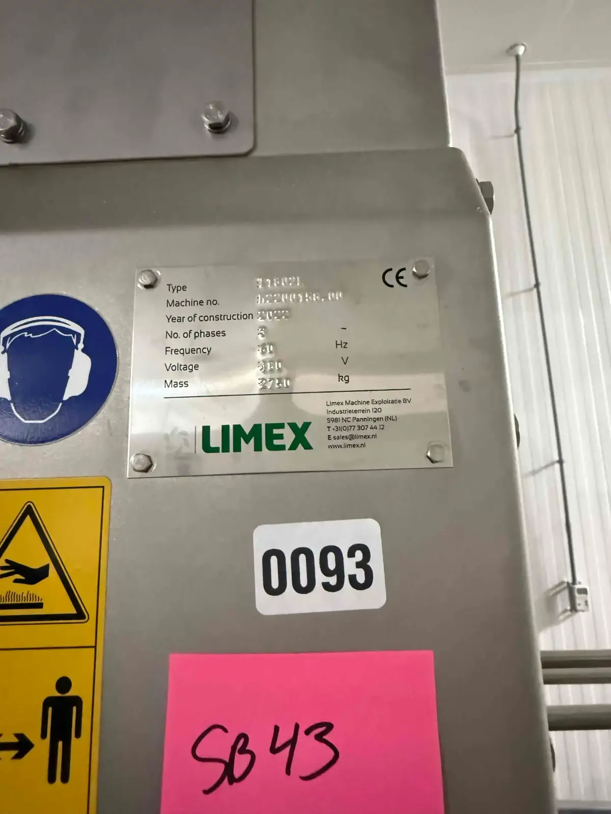 SB43: Limex Raft and Bin Washer, 2022 Model, 480 V 3-Phase, 2,750 kg Stainless System – Distributed by Agrinomix (Original Two-Unit Purchase: $397,159 – This Lot Includes One Unit)
