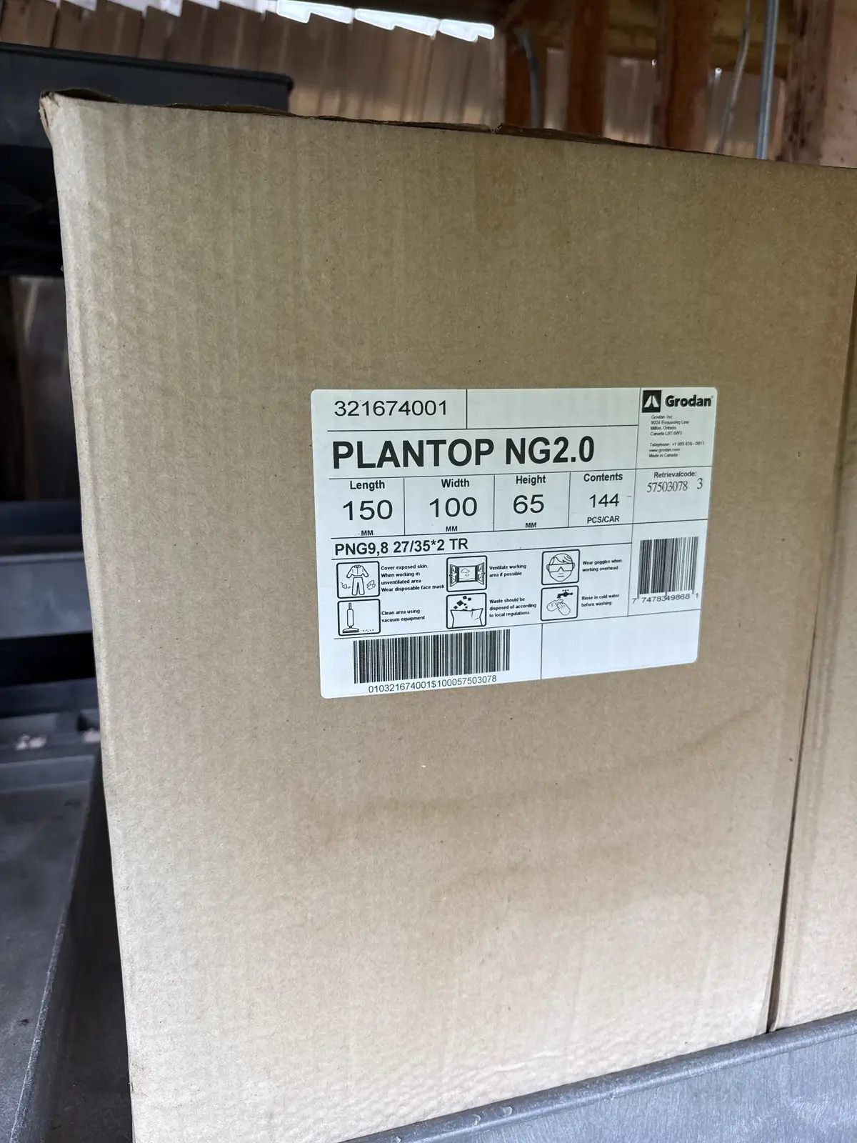 Grodan Plantop NG2.0 Rockwool Blocks PNG 9.8 - 150 x 100 x 65 mm, Sealed Case of 144 | Chesterton, IN