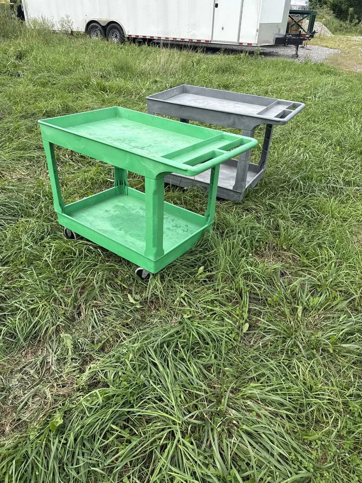 2-Shelf Plastic Utility Service Carts 45" x 25" - Lot of 5 (Pack 4 of 4) | Chesterton, IN