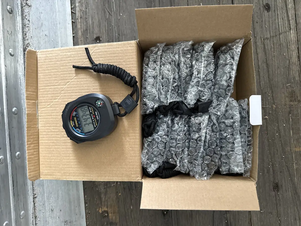 Digital Stopwatches with Compass & Lanyard - Box of Approx. 9, New | Chesterton, IN