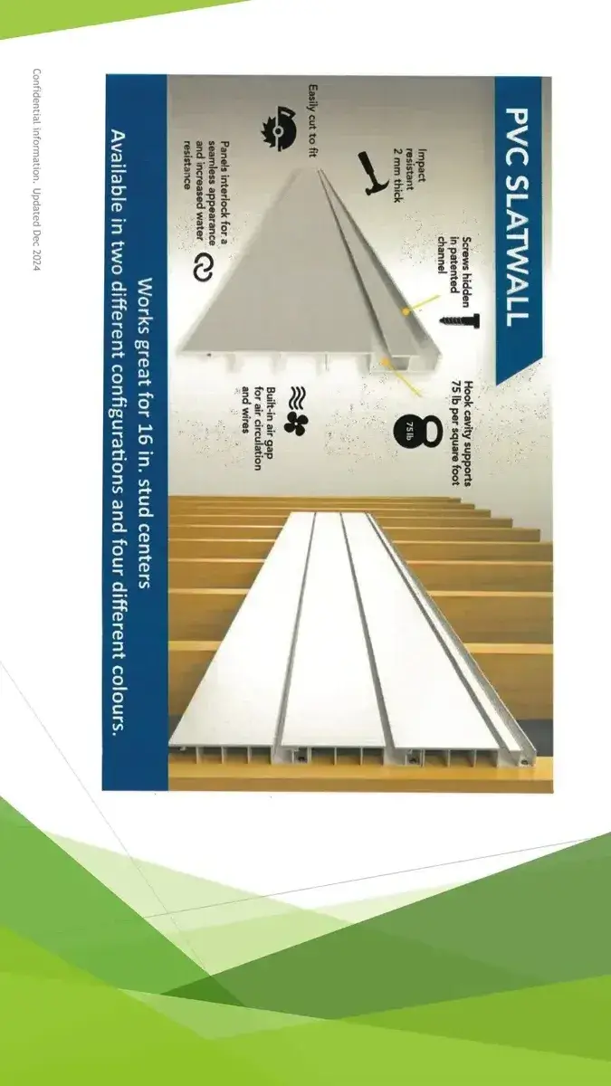 (5) PVC Slatwall Sections 8' x 4' Light Gray - 160 sq ft Lot, Trims & Screws Included, NEW | Plant-Direct