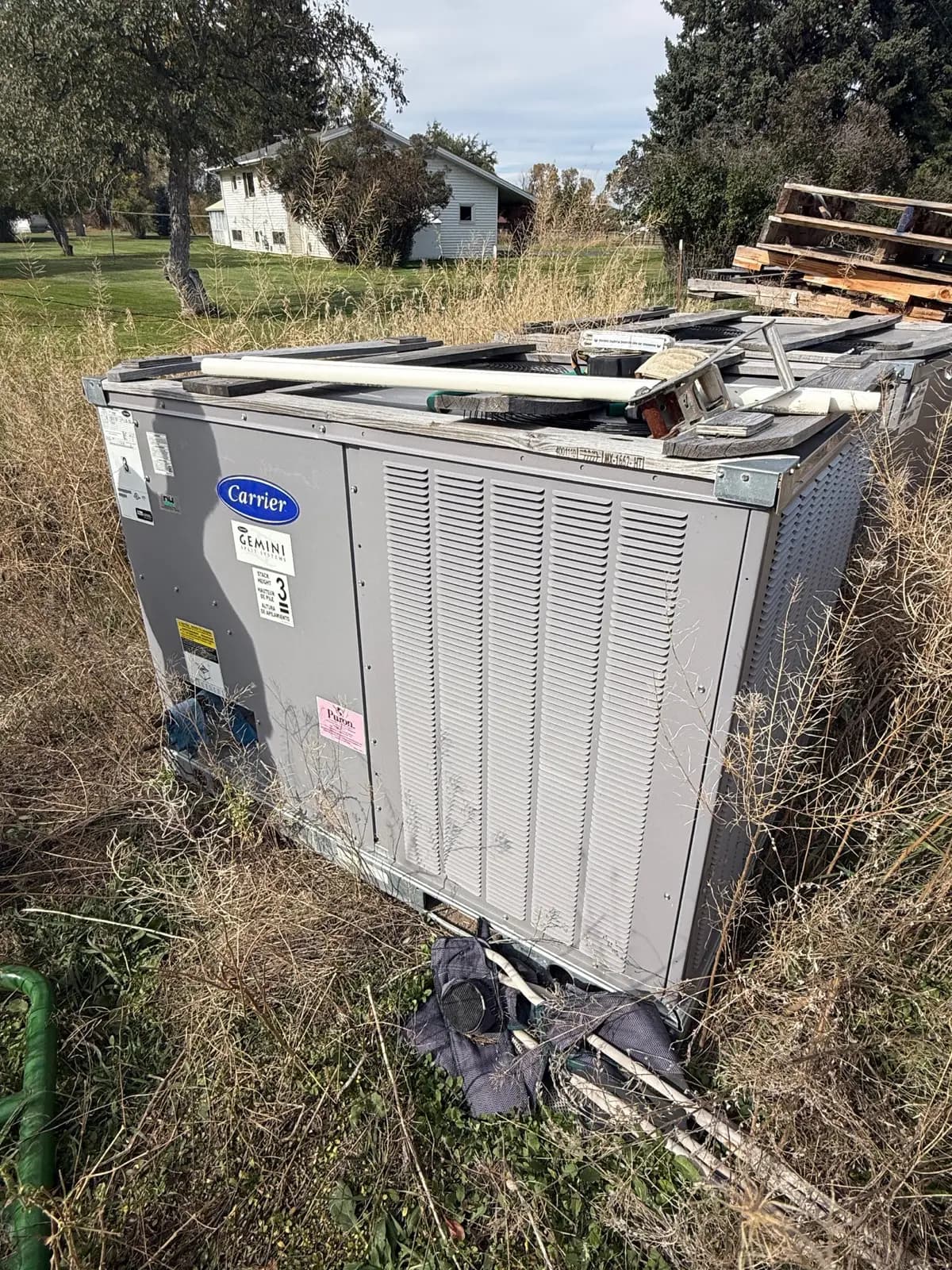 (2) Carrier Gemini 38AUQA08 7.5-Ton Heat Pump Condensing Units, 460V 3-Ph, R-410A, Marine Coated - New, Never Installed | Bozeman, MT