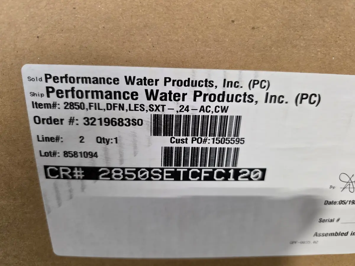 Fleck 2850 SXT 1.5" Brass Filter Control Valve – Digital Timer, 24VAC – New Surplus