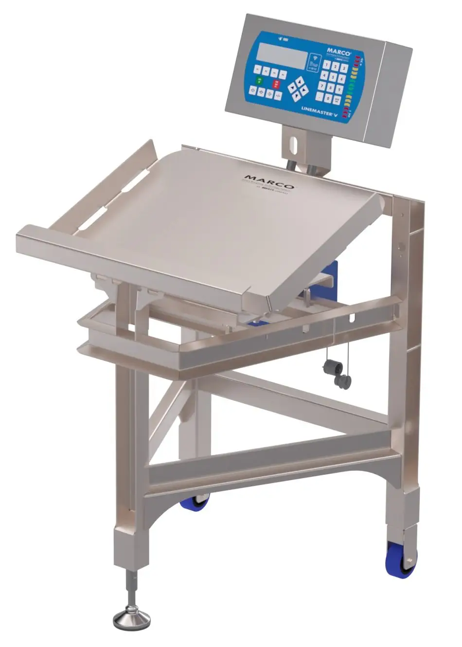 (4) TMH Side-to-the-Line Sanitary Take-Away Scale Workstations – TaskMaster IP69, 20 kg × 1 g, Stainless | Medina, OH | (New)