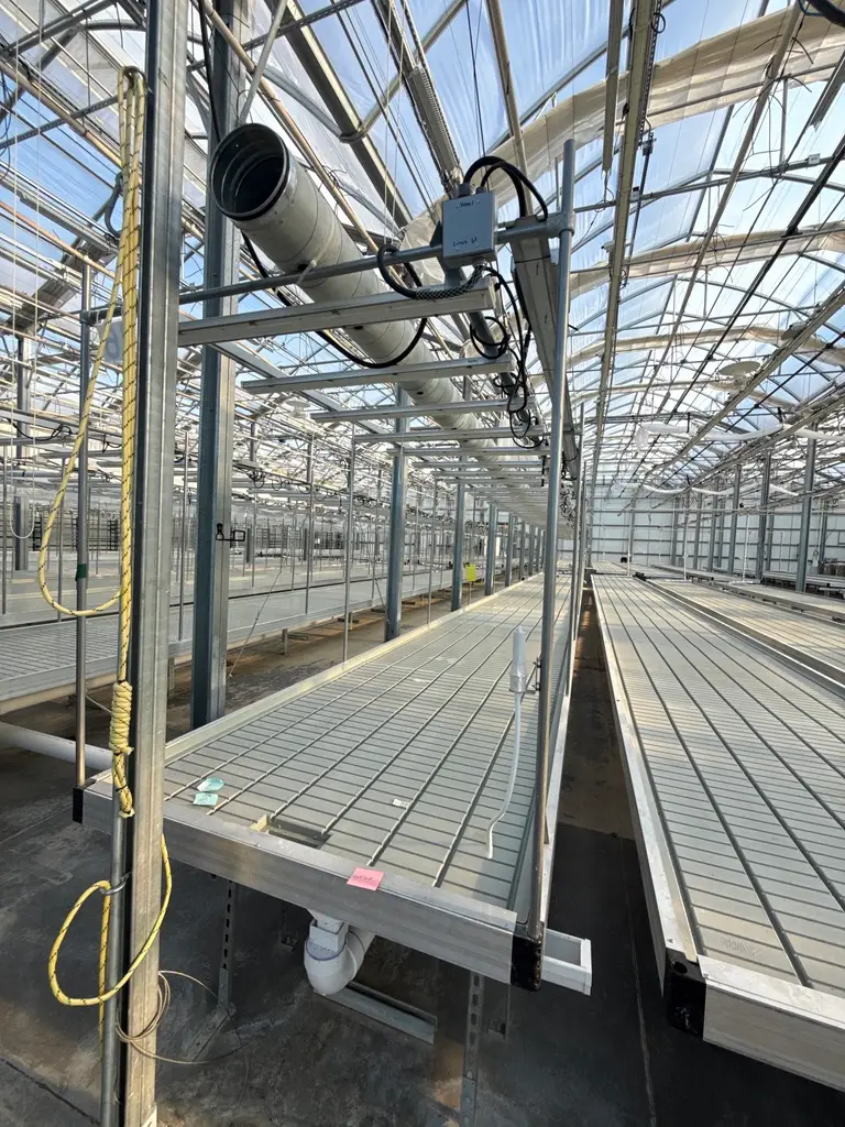 Complete Grow Row Package: Next Gen Rolling Benches with Trays + Arize LED System (595 SF Canopy)