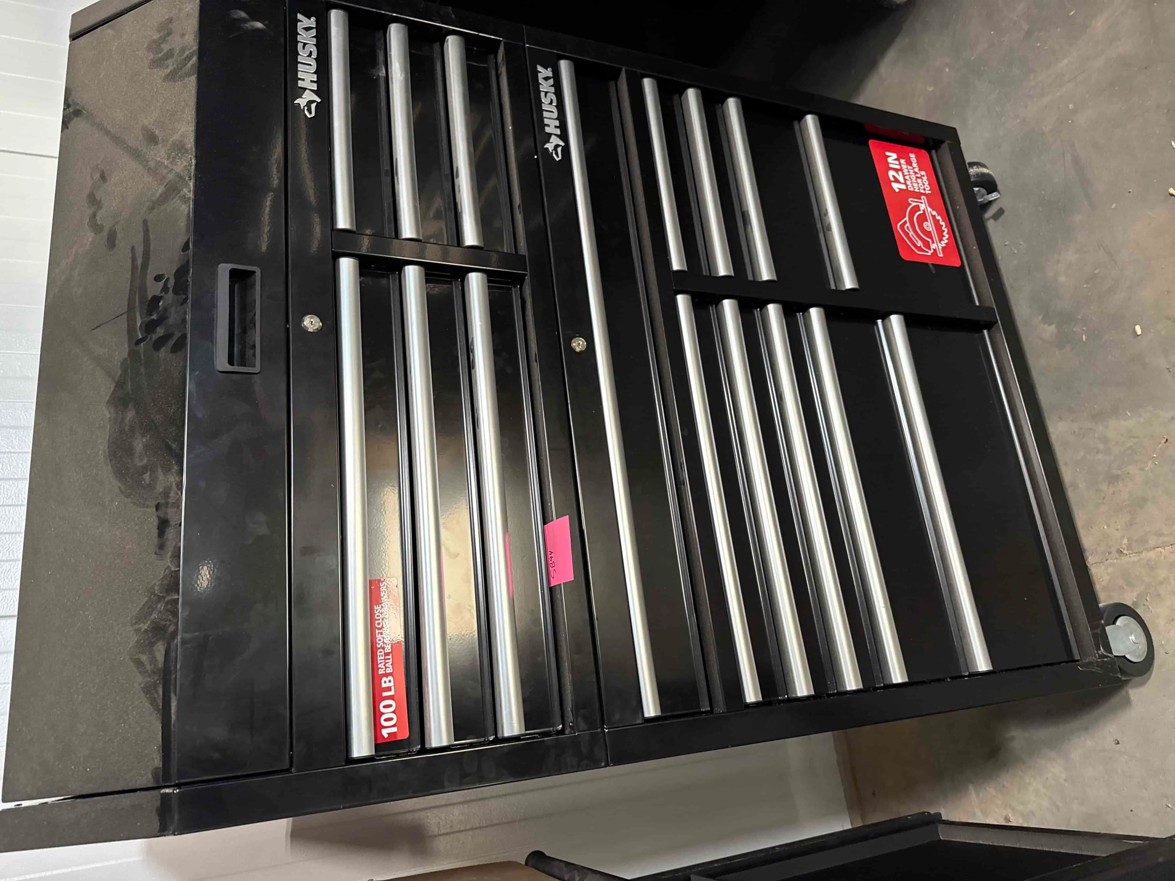 SB94: Husky 12-Drawer Rolling Tool Chest Cabinet (Used)