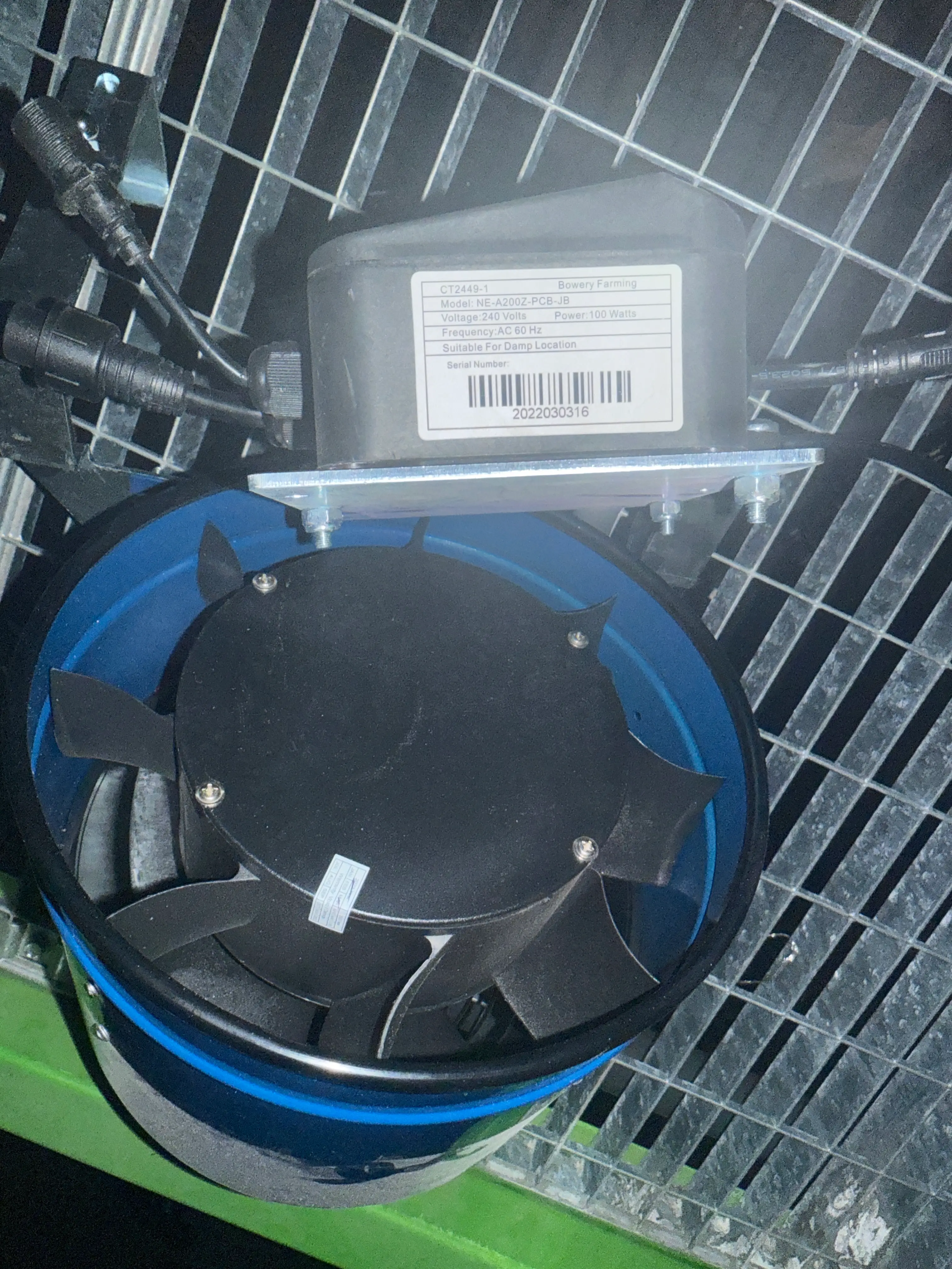 12 inch EC axial fan with external speed controller