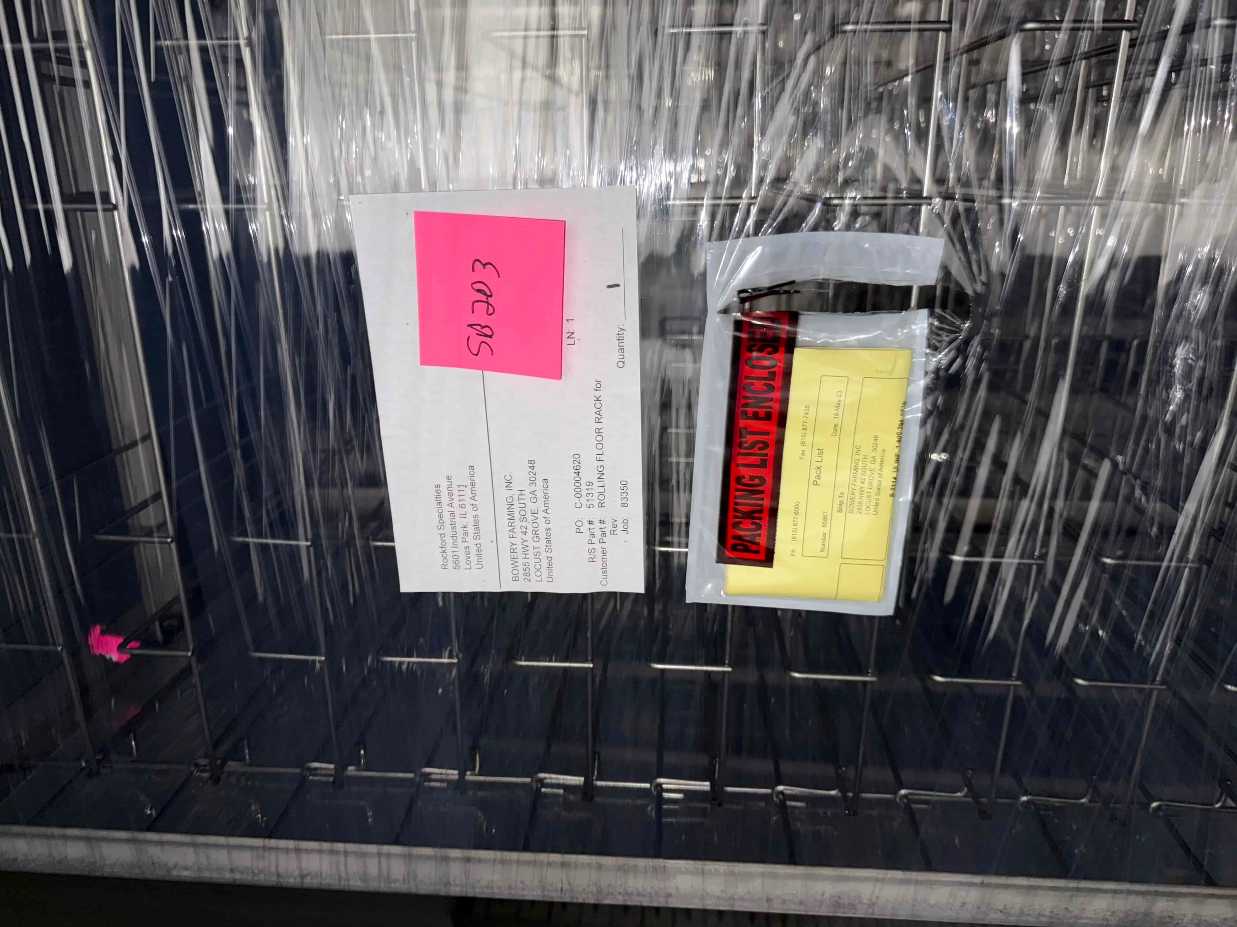 SB203: Rockford Specialties Stainless Steel Germination Rolling Racks – Palletized Lot (Part of $169,454 Total Contract)