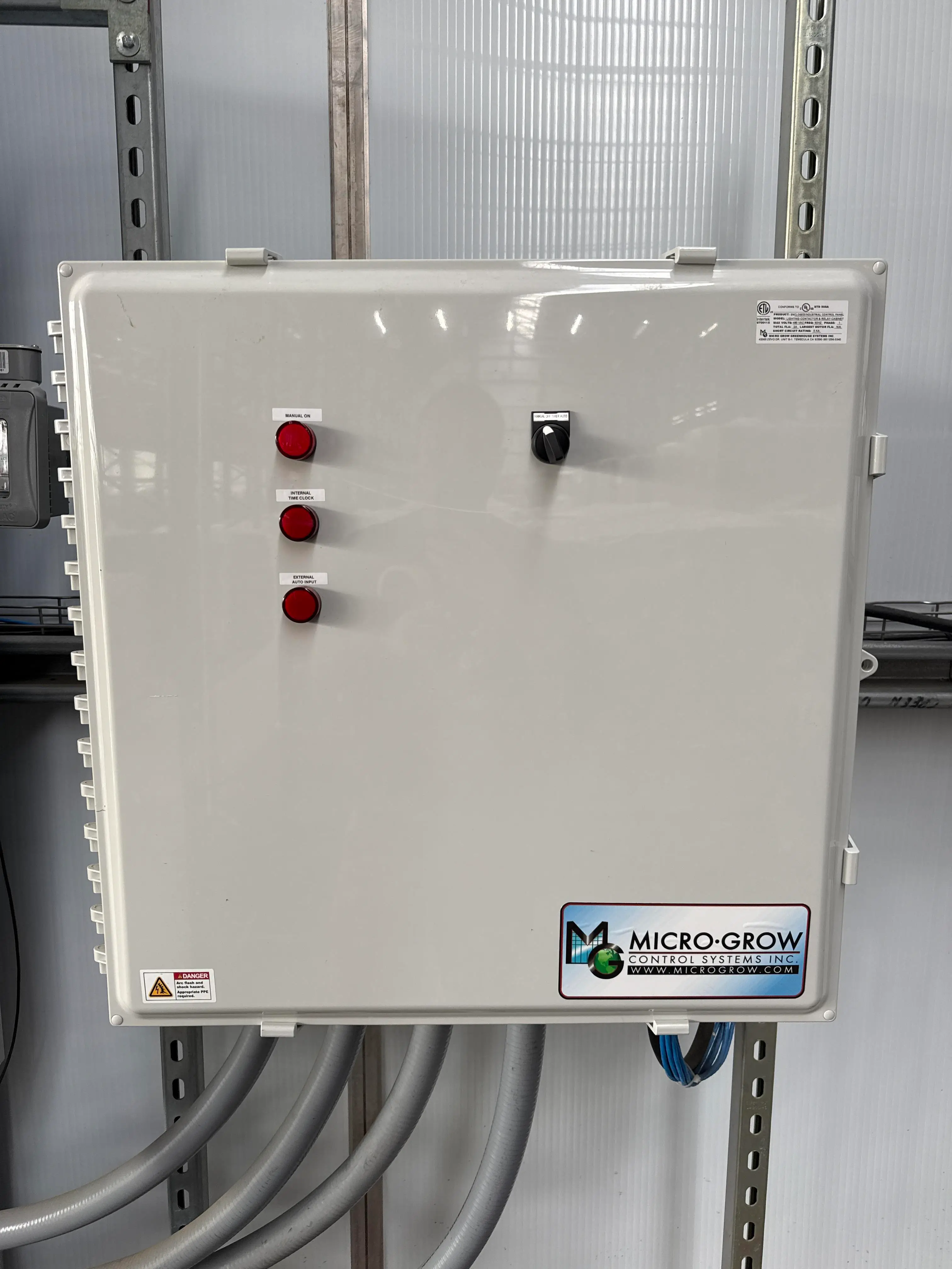Micro Grow Lighting Contactor Panel – 480V Greenhouse Lighting Control System