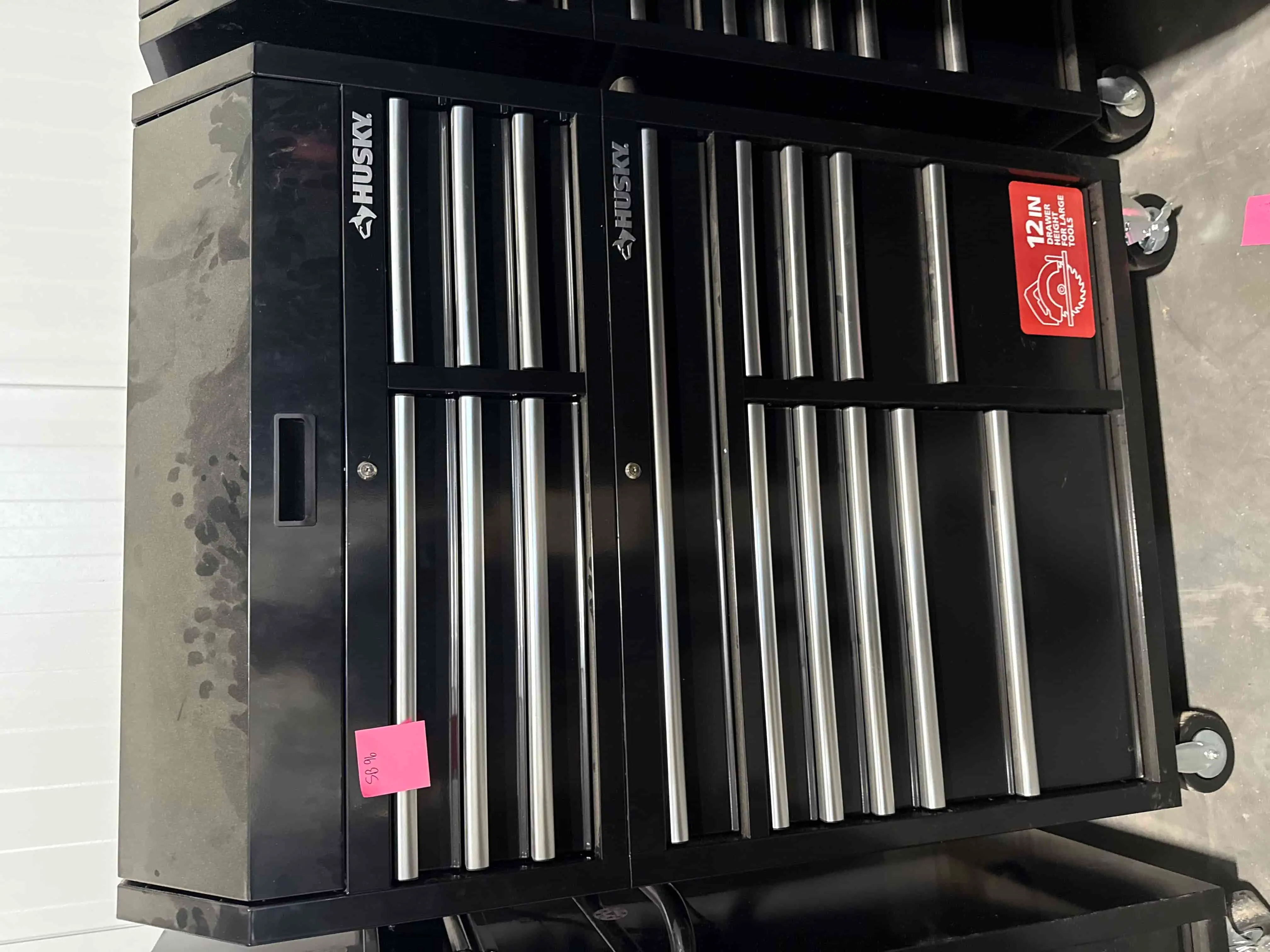 SB96: Husky 12-Drawer Heavy-Duty Rolling Tool Chest and Cabinet (Used)