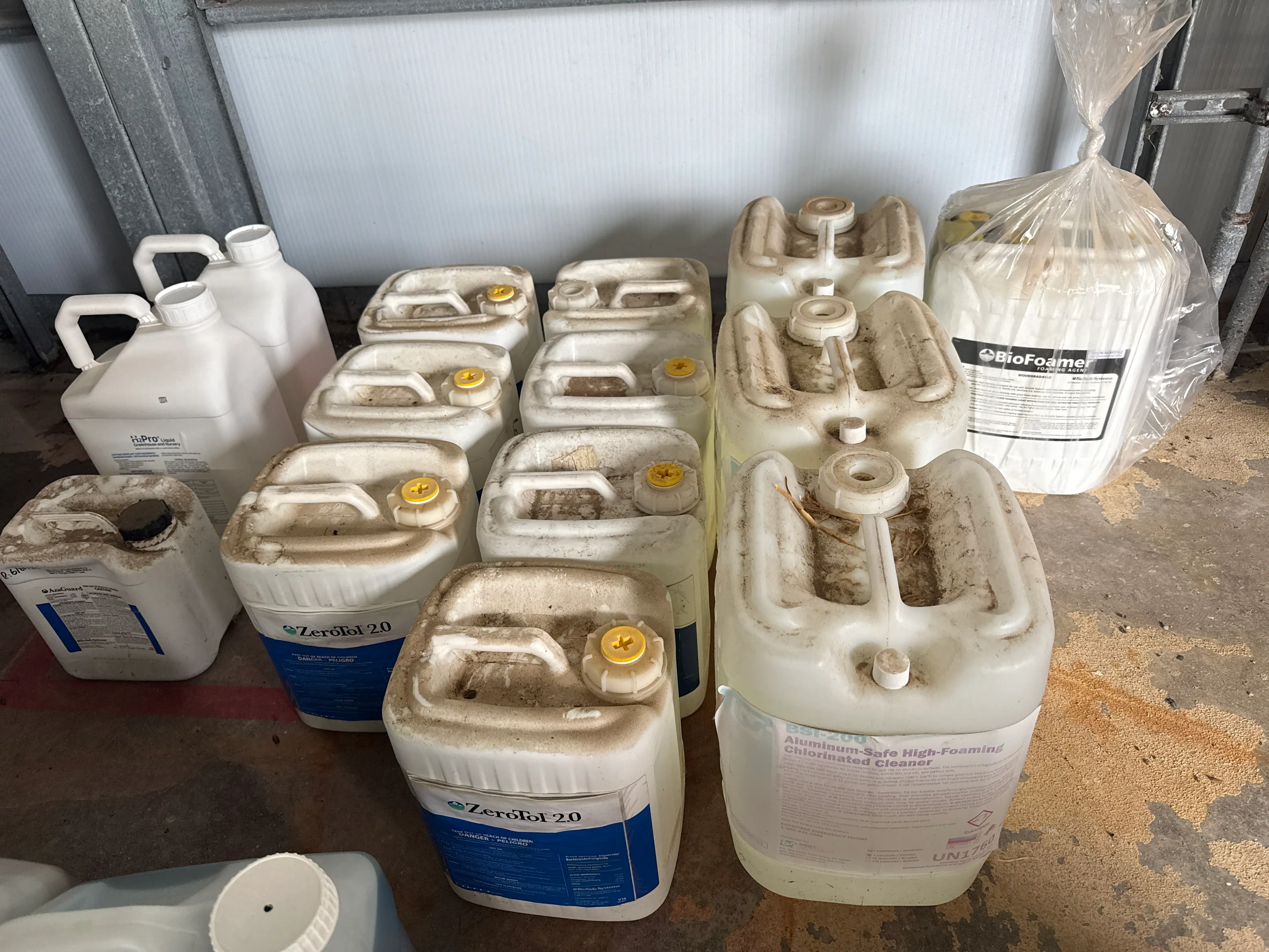 Sanitation & Crop Protection Lot, ZeroTol 2.0, BioFoamer, AzaGuard, HiPro Liquid, BSV 200 Cleaner
