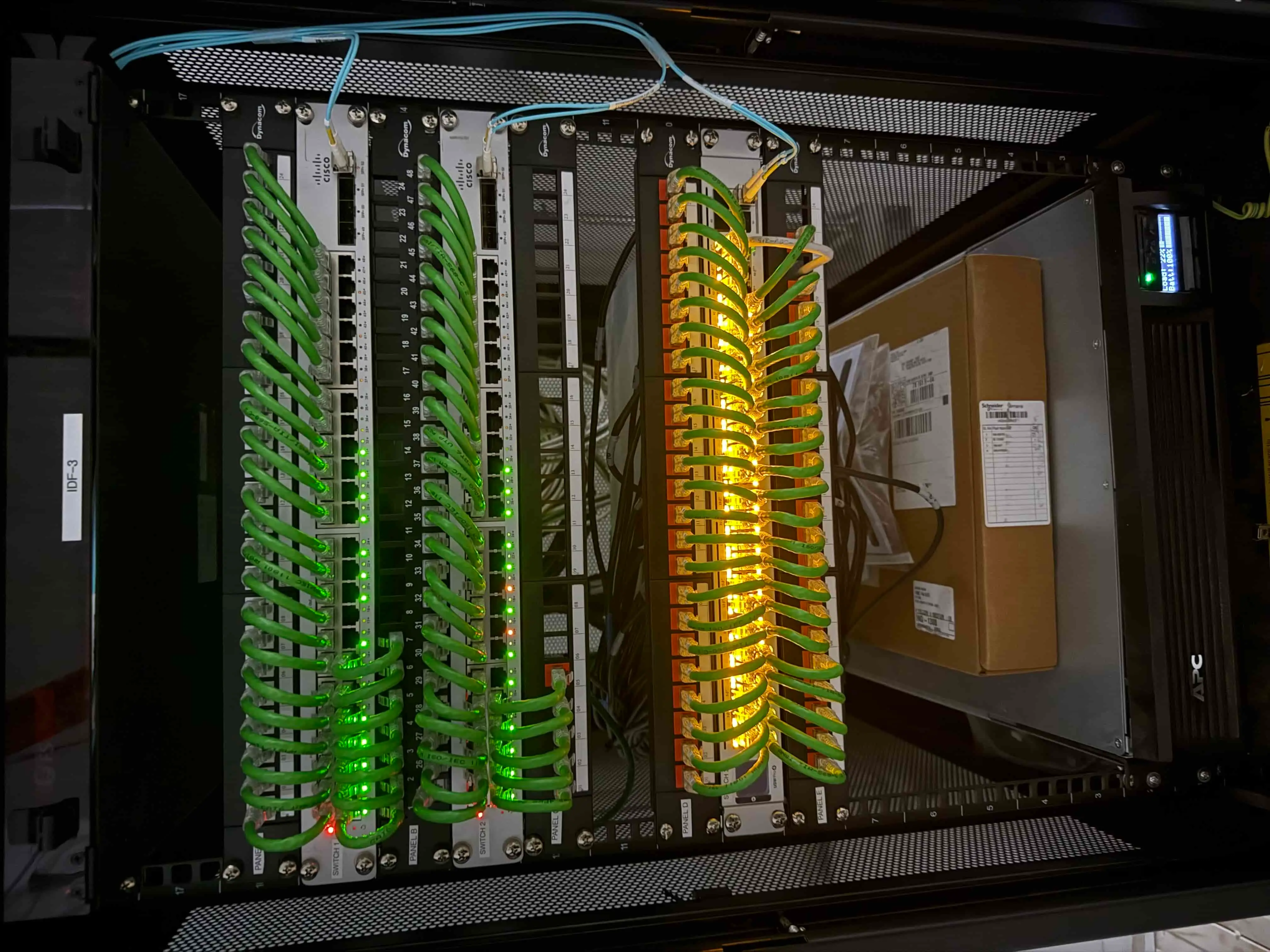 SB6042 IDF-3 Network Rack with Cisco Switches and Patch Panels