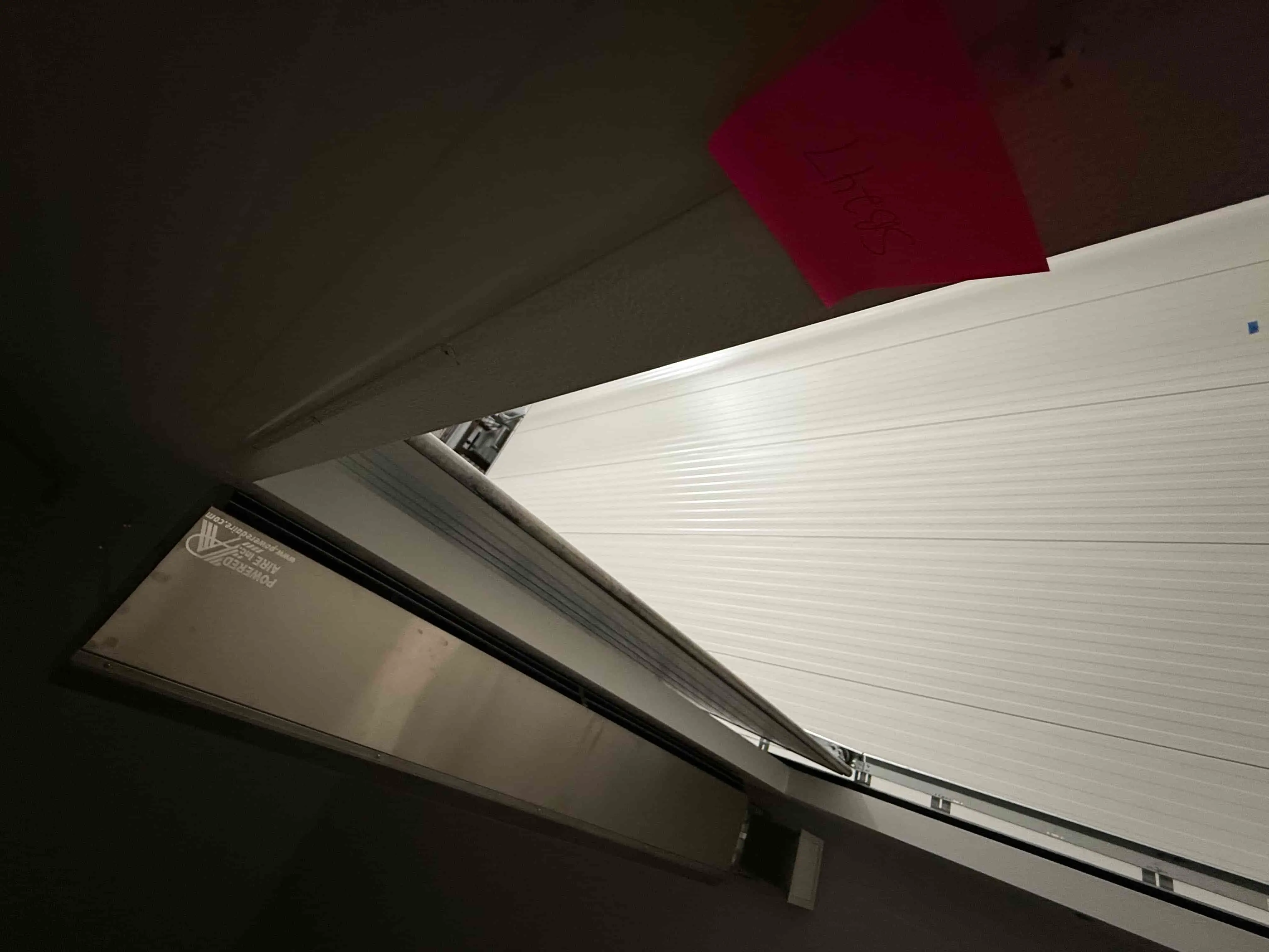 SB247: Powered Aire BCE-2-60 Industrial Air Curtain – 10' Mounting Height / 8' Width, 3,300 CFM (≈2,300 FPM) at 480 V (2½ HP motors) – 196 lbs