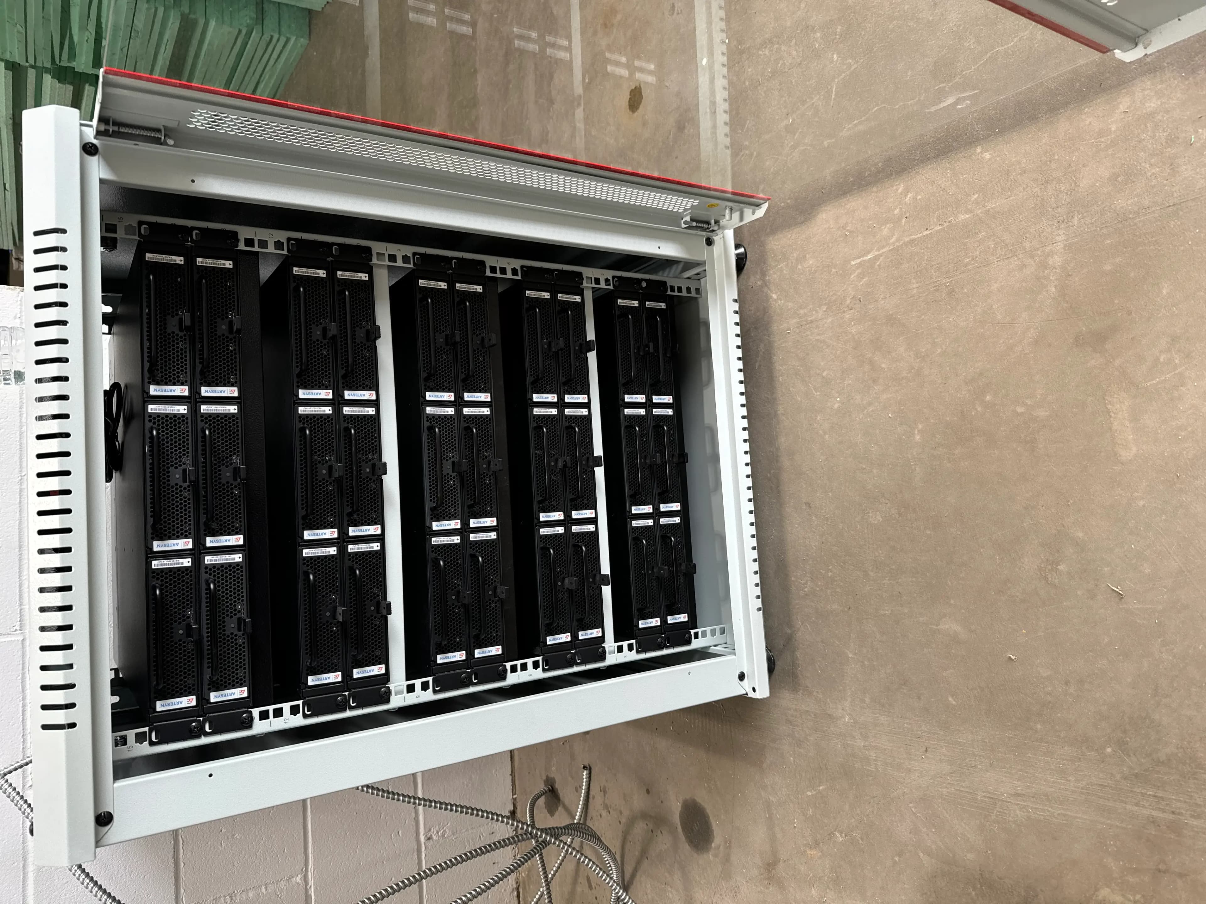 155 Growers Choice CPS 375 LED Grow Lights with 7 LCM12K Shelving Systems