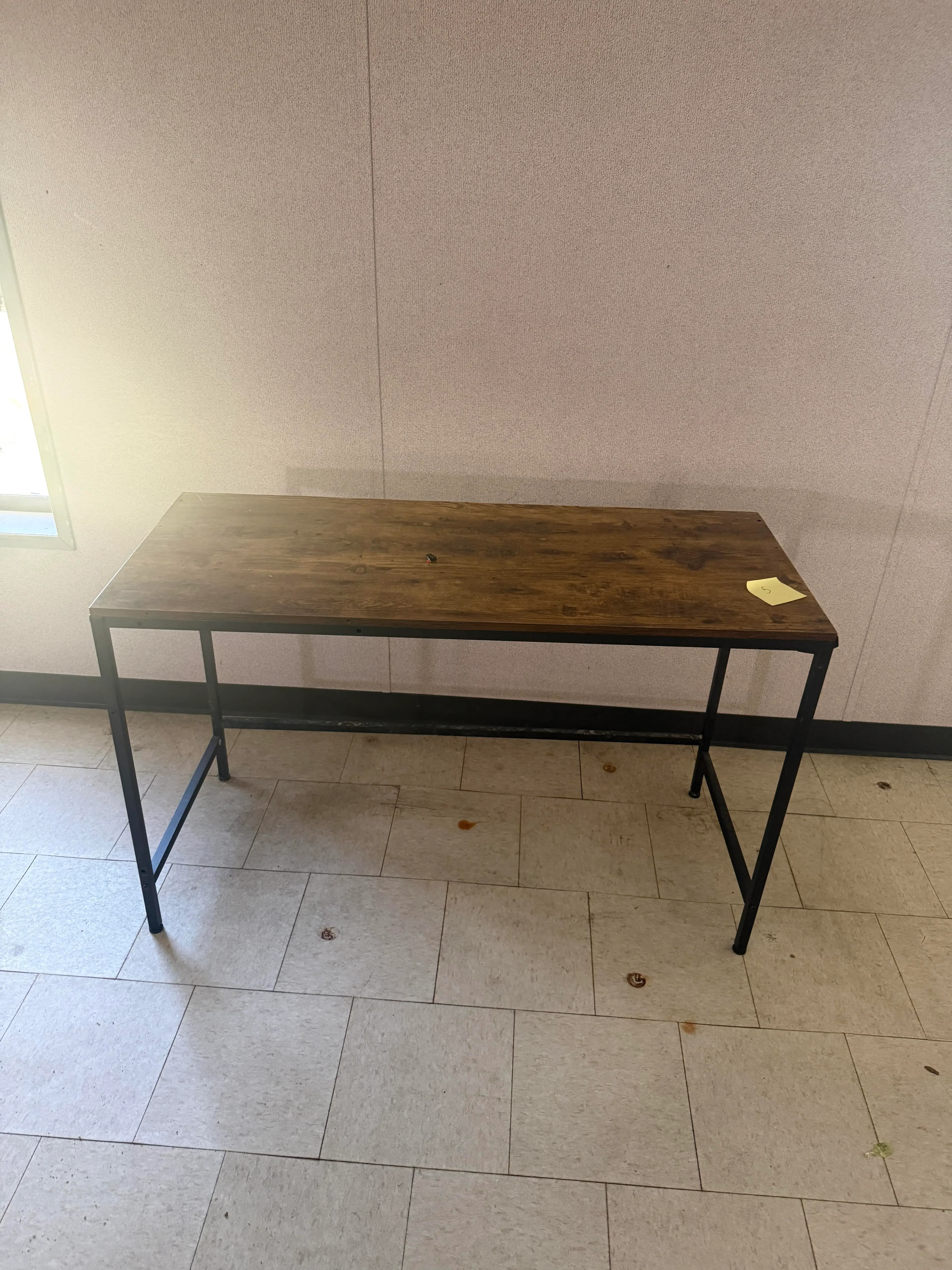 Industrial Style Wood Top Table with Metal Frame