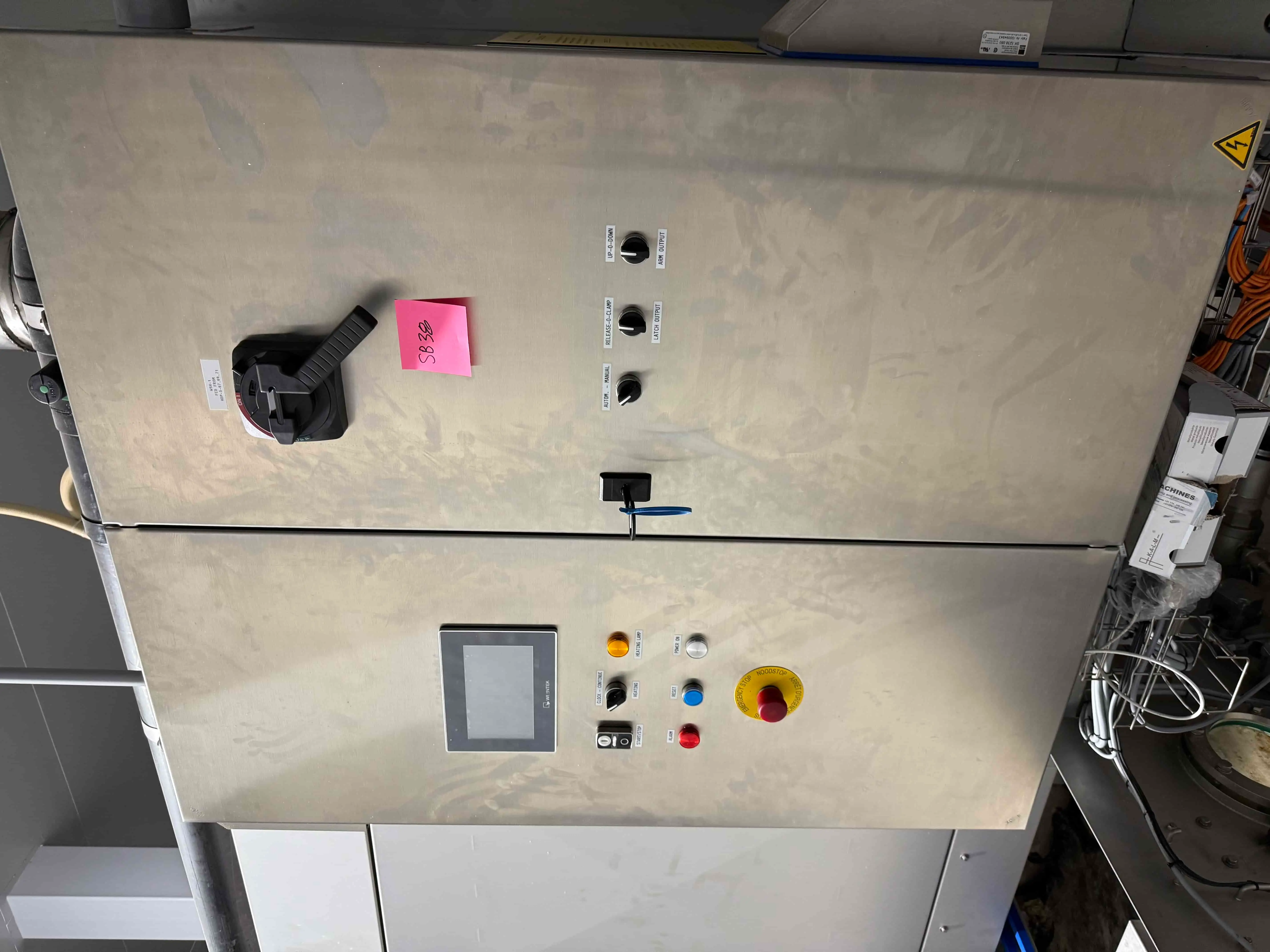 SB38: Koppert Machines Automated Tray Washer Line – Stainless Construction, Dual Vertical Brush Cleaning, Weintek HMI Control System, Conveyor Infeed/Outfeed – Original Cost $238,398