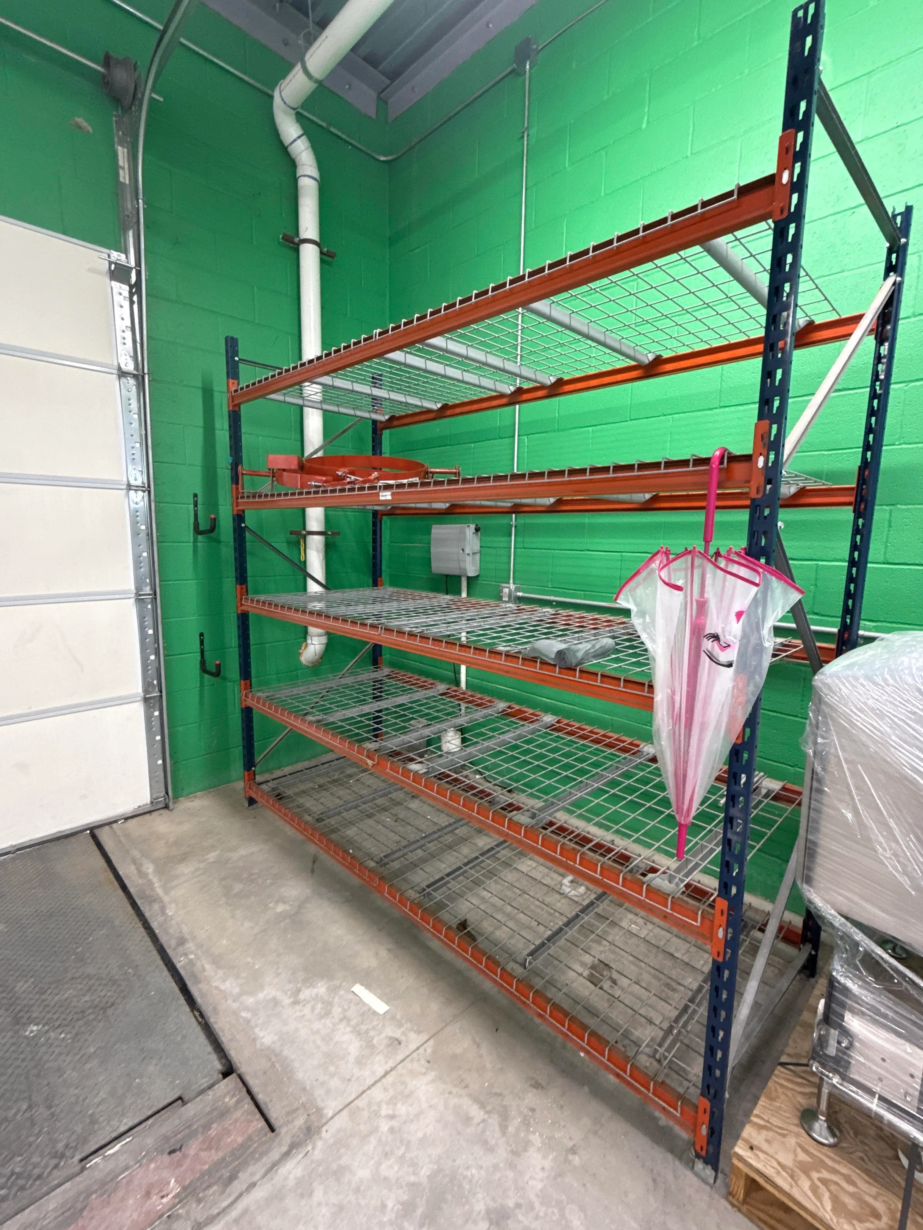 5 Level Pallet Racking Section with Wire Decking, Industrial Storage Rack, Umbrella Included