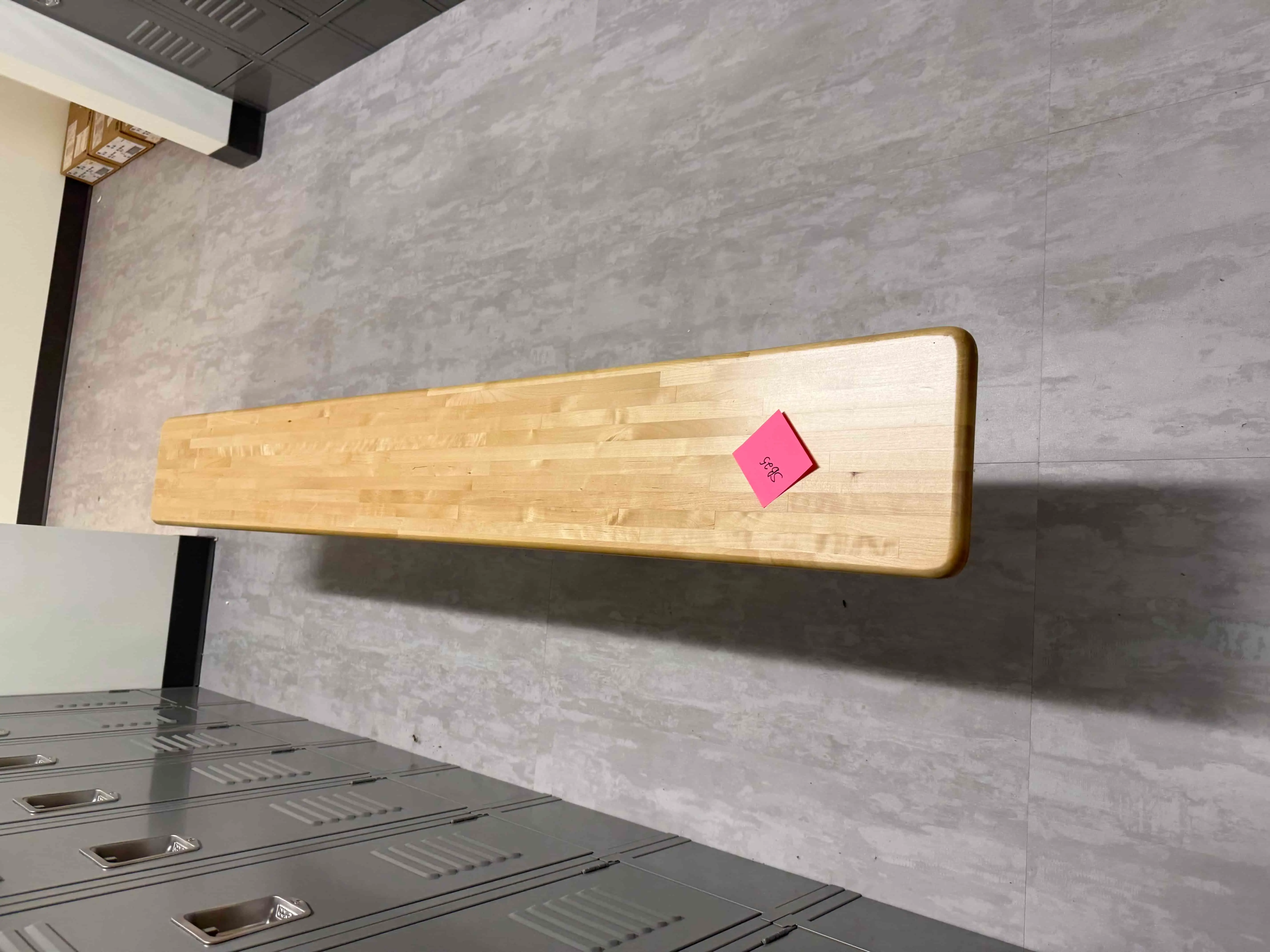 SB25: Hardwood Locker Room Benches with Steel Pedestal Legs – Industrial Grade Seating for Facility or Gym Use