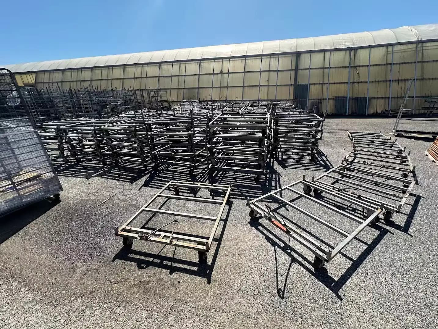 WHITE'S AUCTION LOT 543 - Hot Dipped Galvanized Pallets on Wheels (48" W x 40" D) - Lot of 25