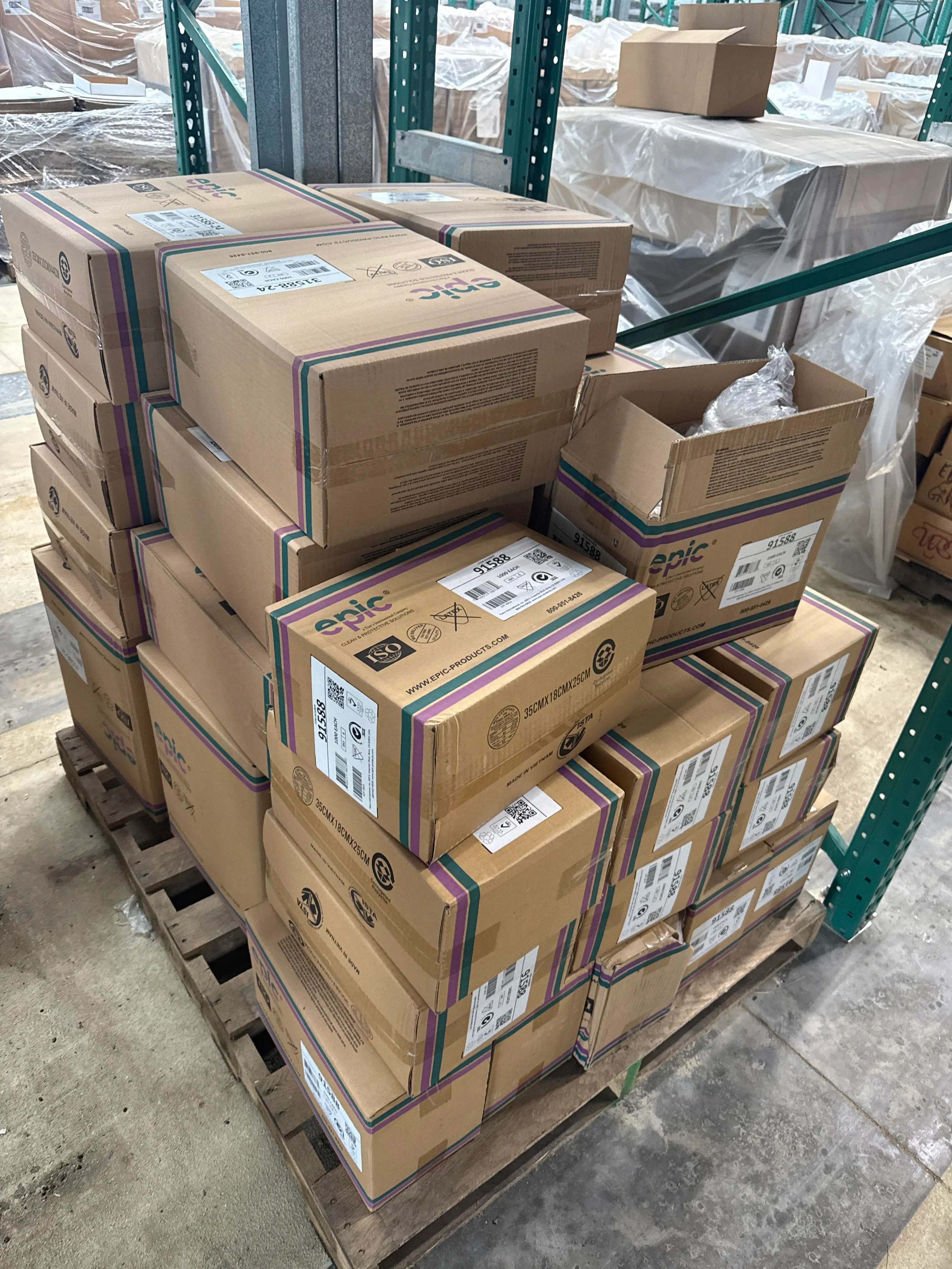 Mixed Lot of EPIC Cleanroom Bouffant Caps and Beard Covers – Approx. 28 Cases / 28,000 Units