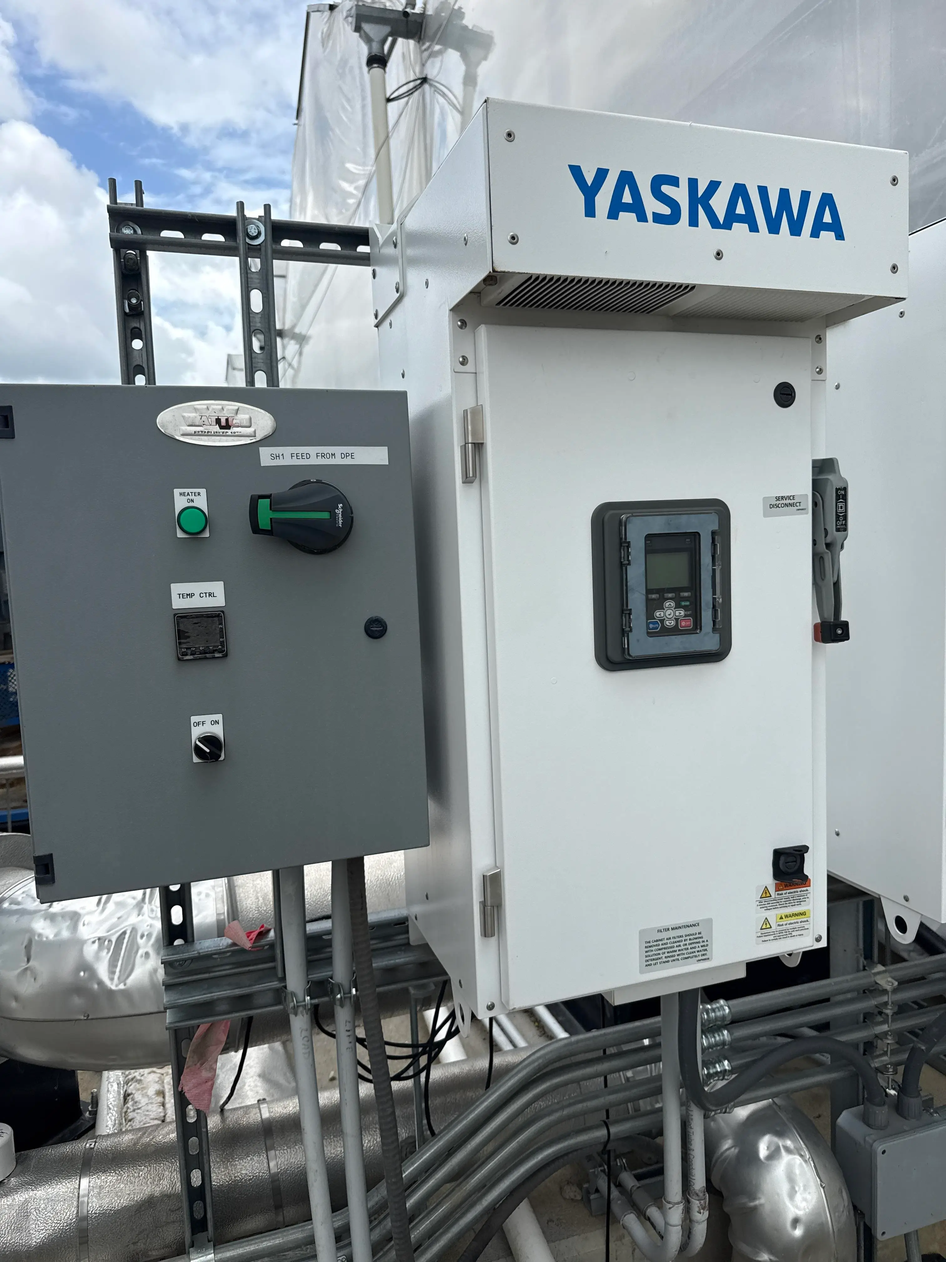 Hydronic Heat Exchanger Package with Yaskawa VFD, Baldor 10 HP Motor, and Control Panel Assembly
