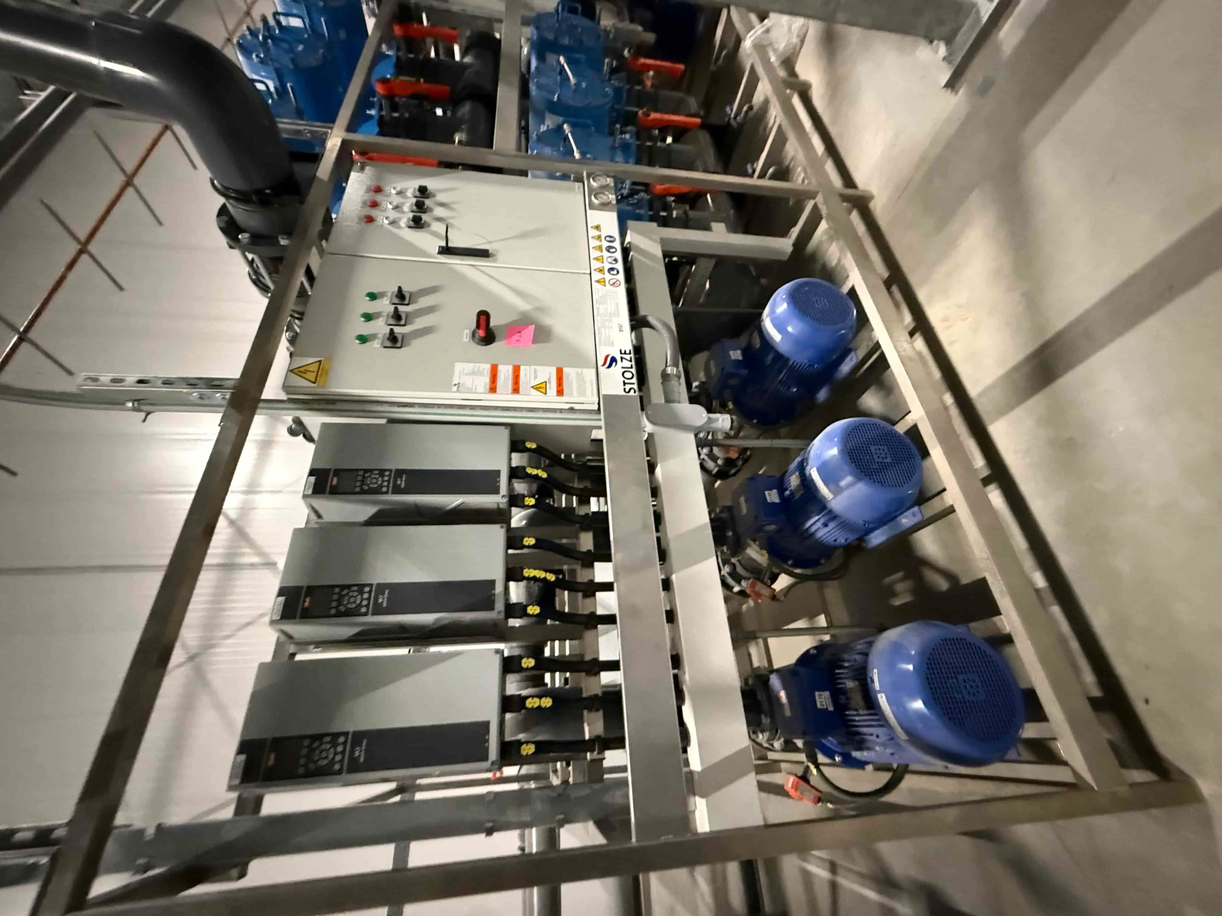 SB228: Stolze Mixing Unit Irrigation and Nutrient Dosing Skid – 65 m³/h Capacity, 480V 60Hz, VFD Control, Stainless Frame (Built 2023)