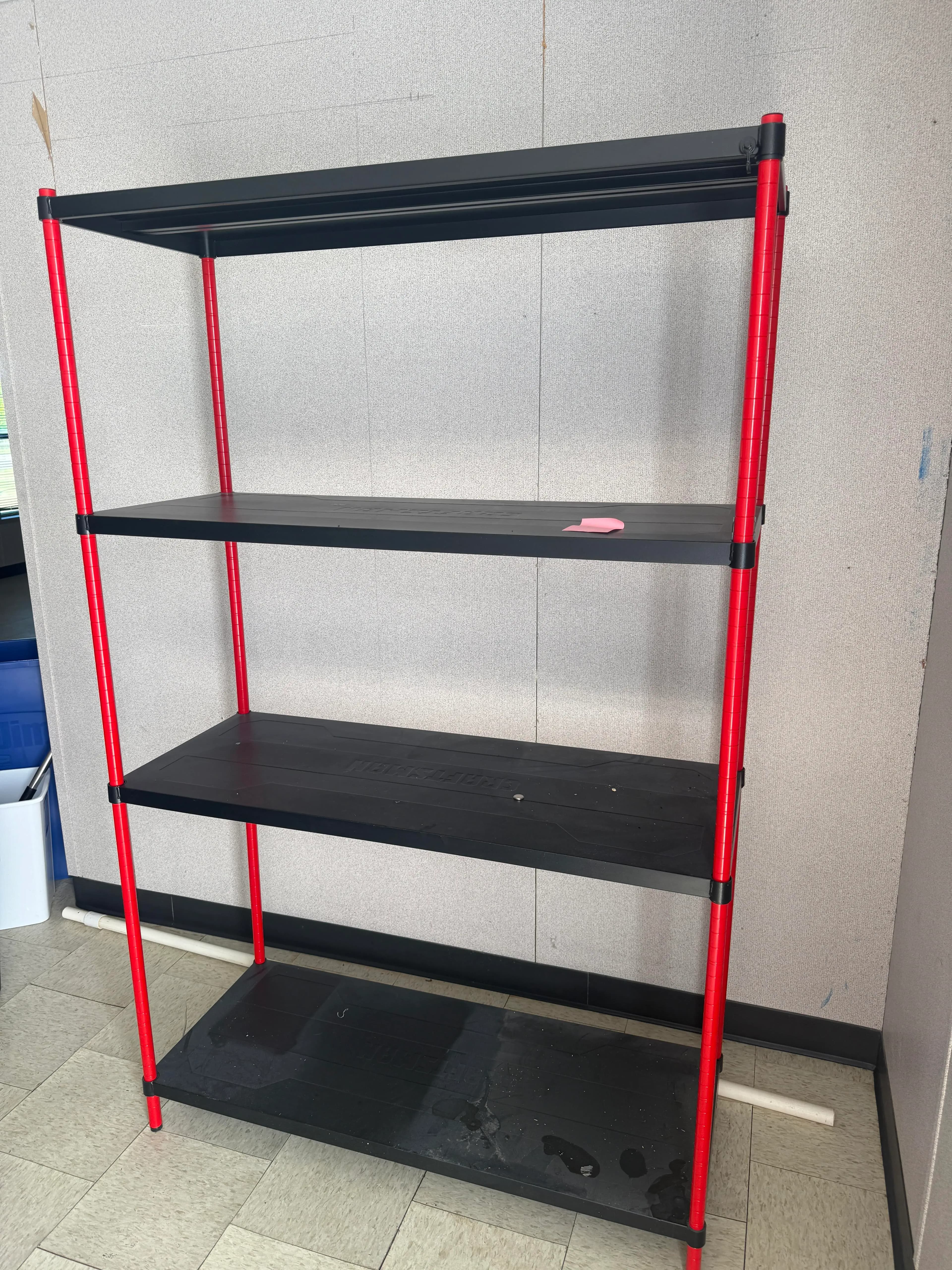 Muscle Rack 4-Tier Adjustable Plastic Shelving Unit (Red/Black)