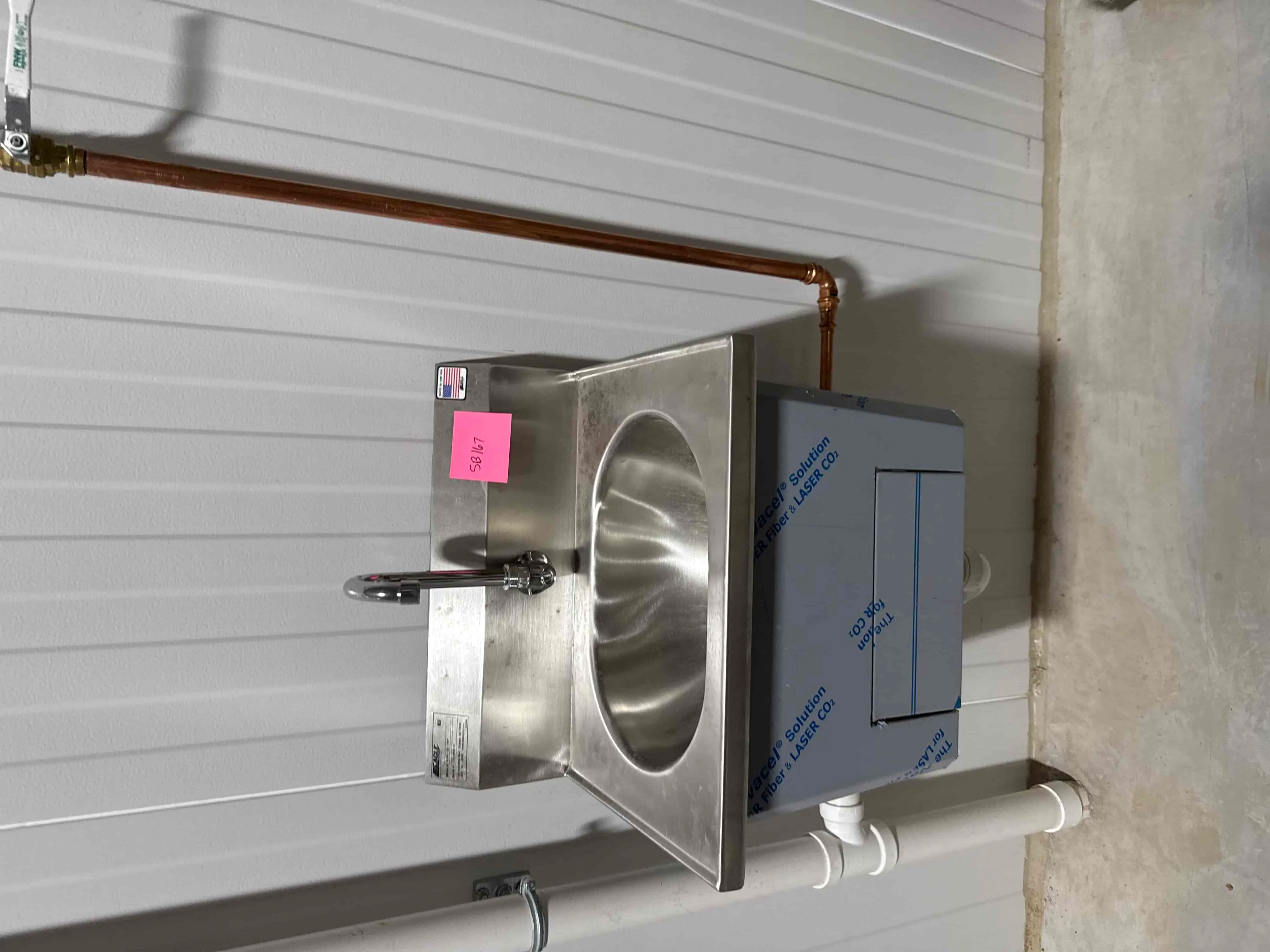 SB167: Wall-Mounted Stainless Steel Hand Sink with Faucet and Plumbing Fixtures (Commercial Grade, NSF Certified)