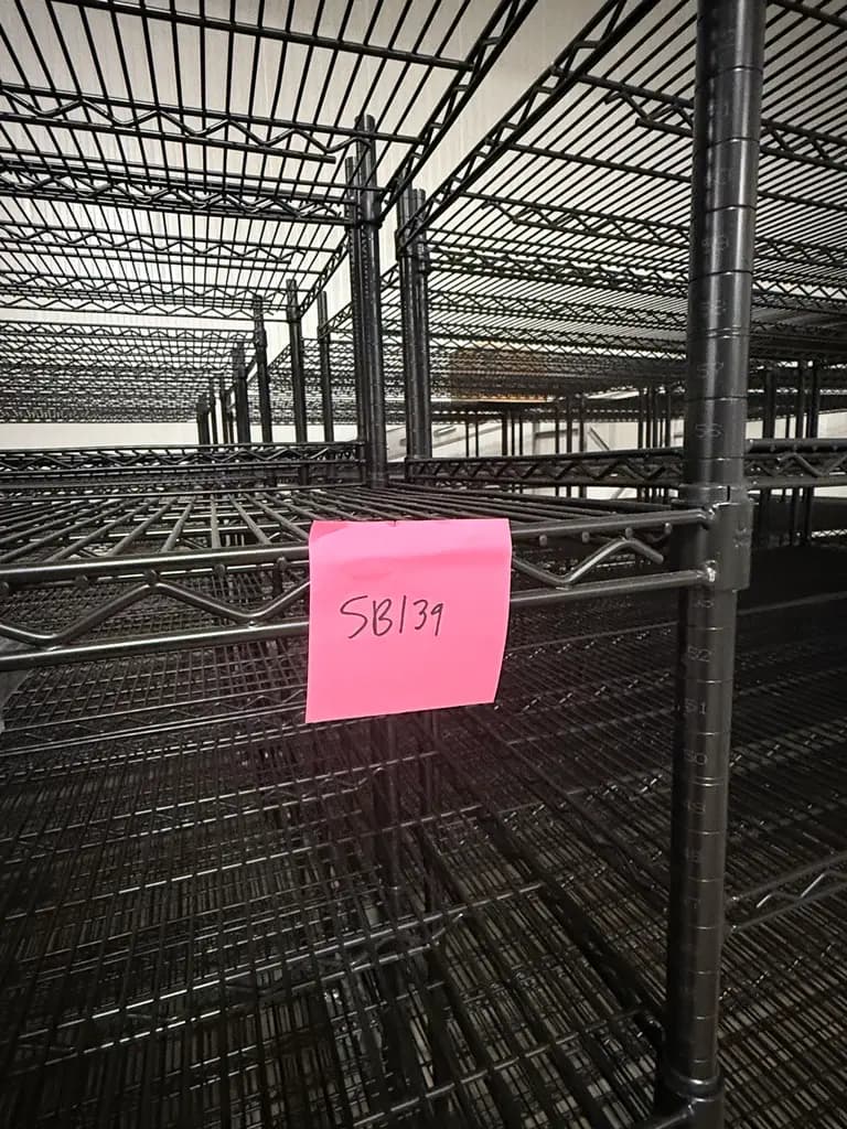 SB139:Black Wire Shelving Units on Casters