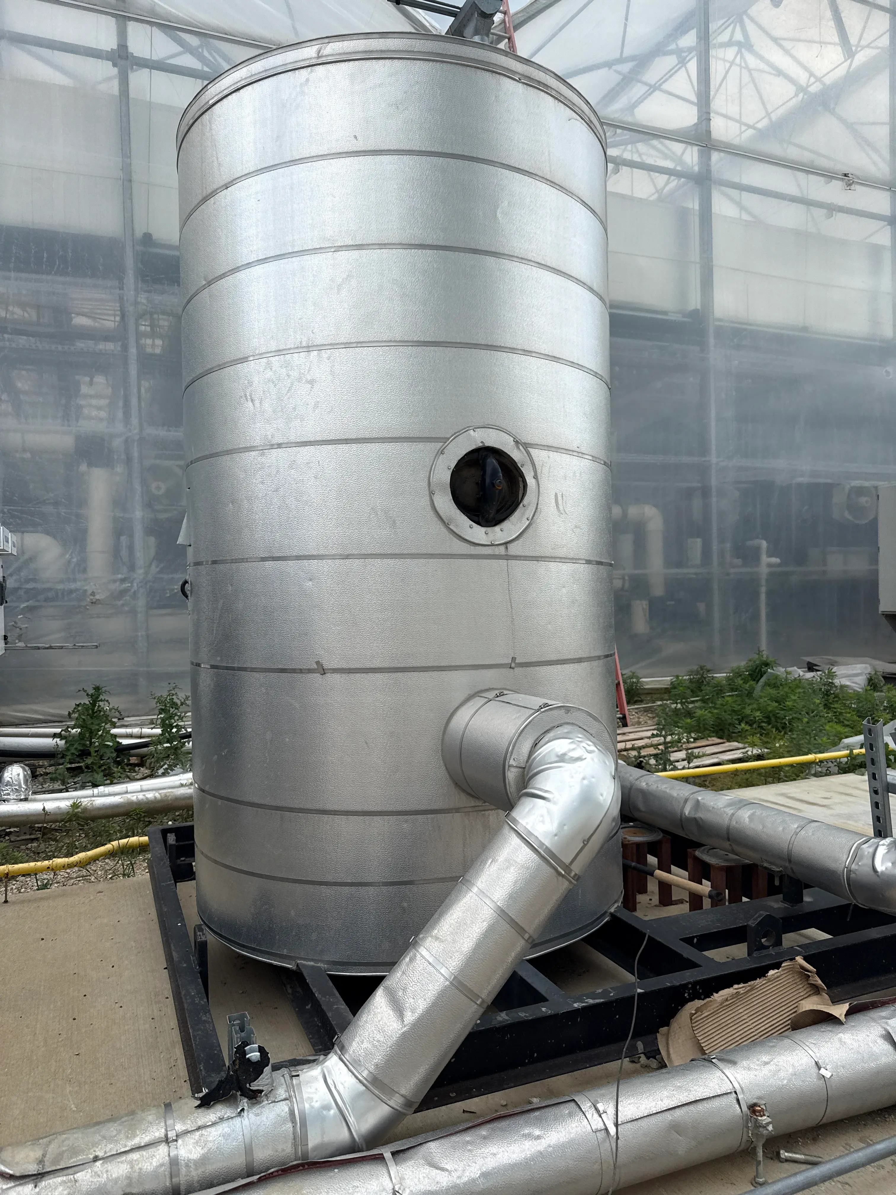 Vertical Insulated Hydronic Buffer Tank or Air Separator with 15 HP Brook Crompton Pump Motor