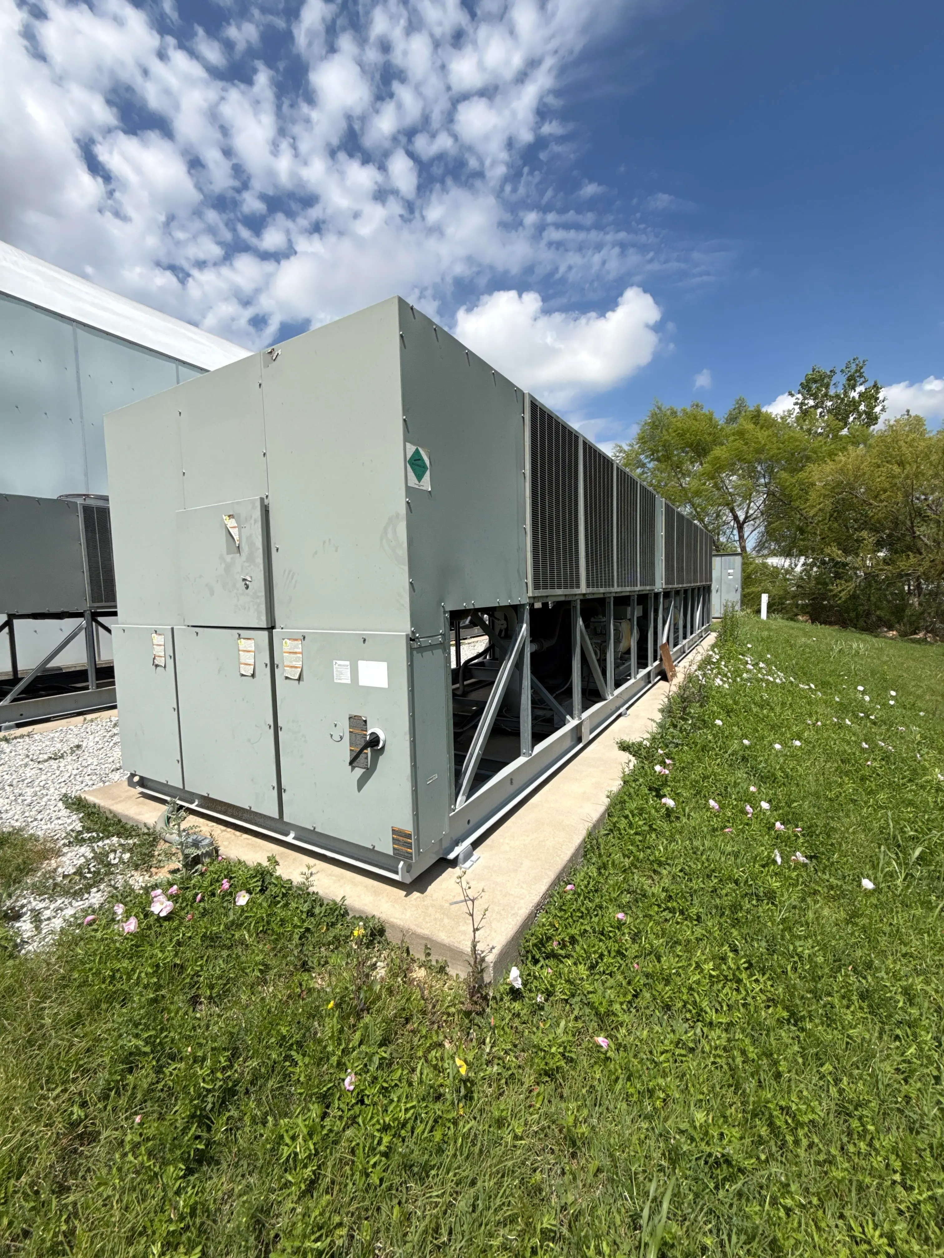 300 Ton Trane RTAC Air-Cooled Chiller System with Pump & Eaton VFD Control Panel