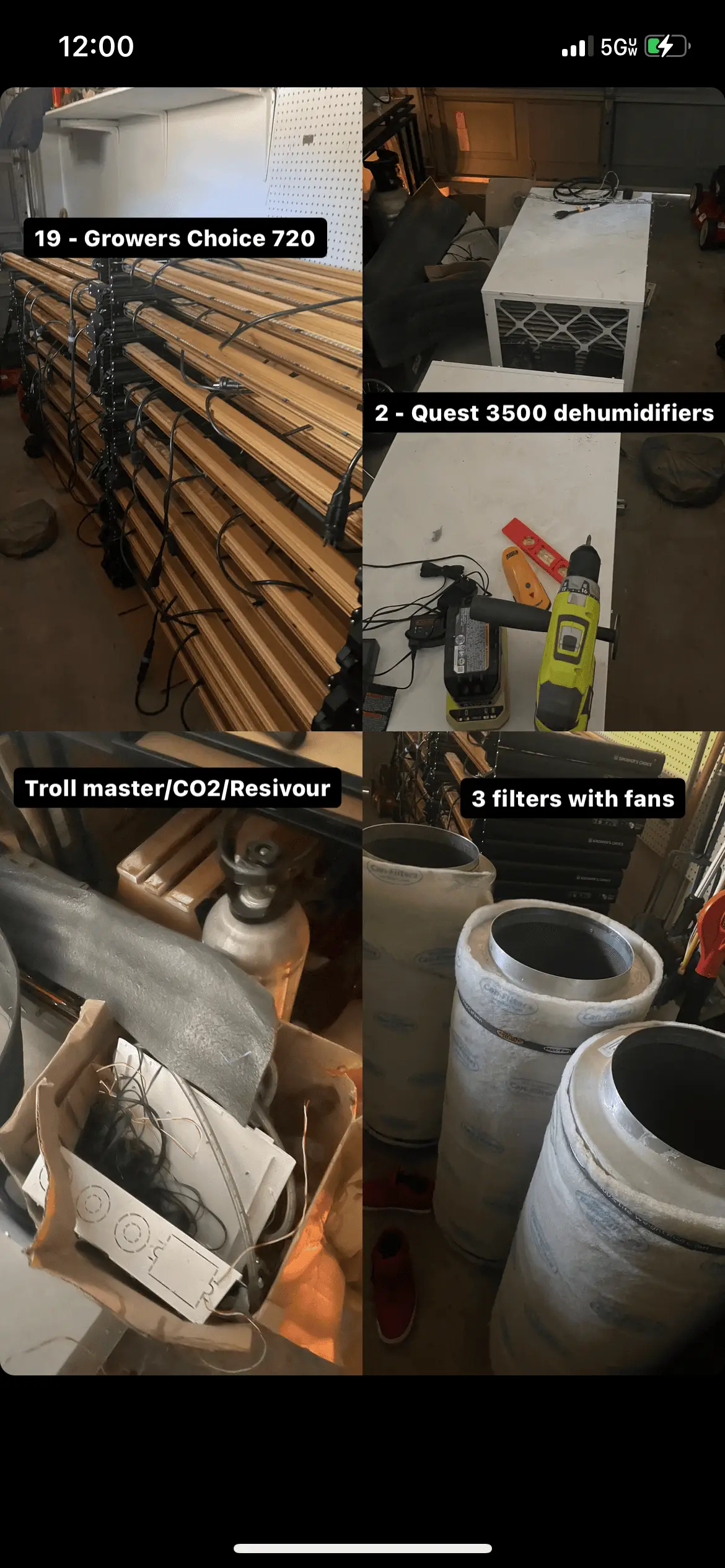 Grow Room Equipment Lot – Lights, Dehumidifiers, CO2 & Filtration Set is located in Tampa, florida