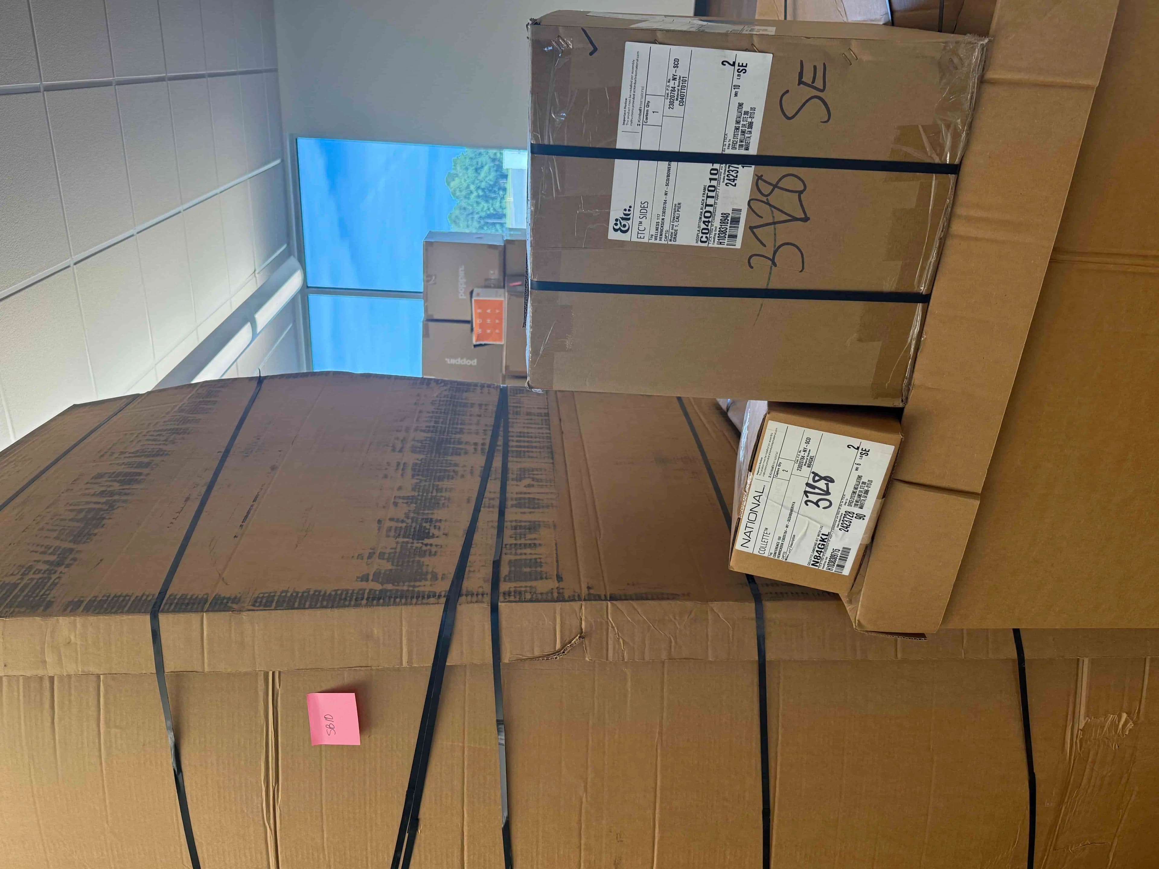 SB10 Poppin & National Office Furniture Mixed Office Inventory – Task Chairs, Meeting Chairs, Desktops, and Panels