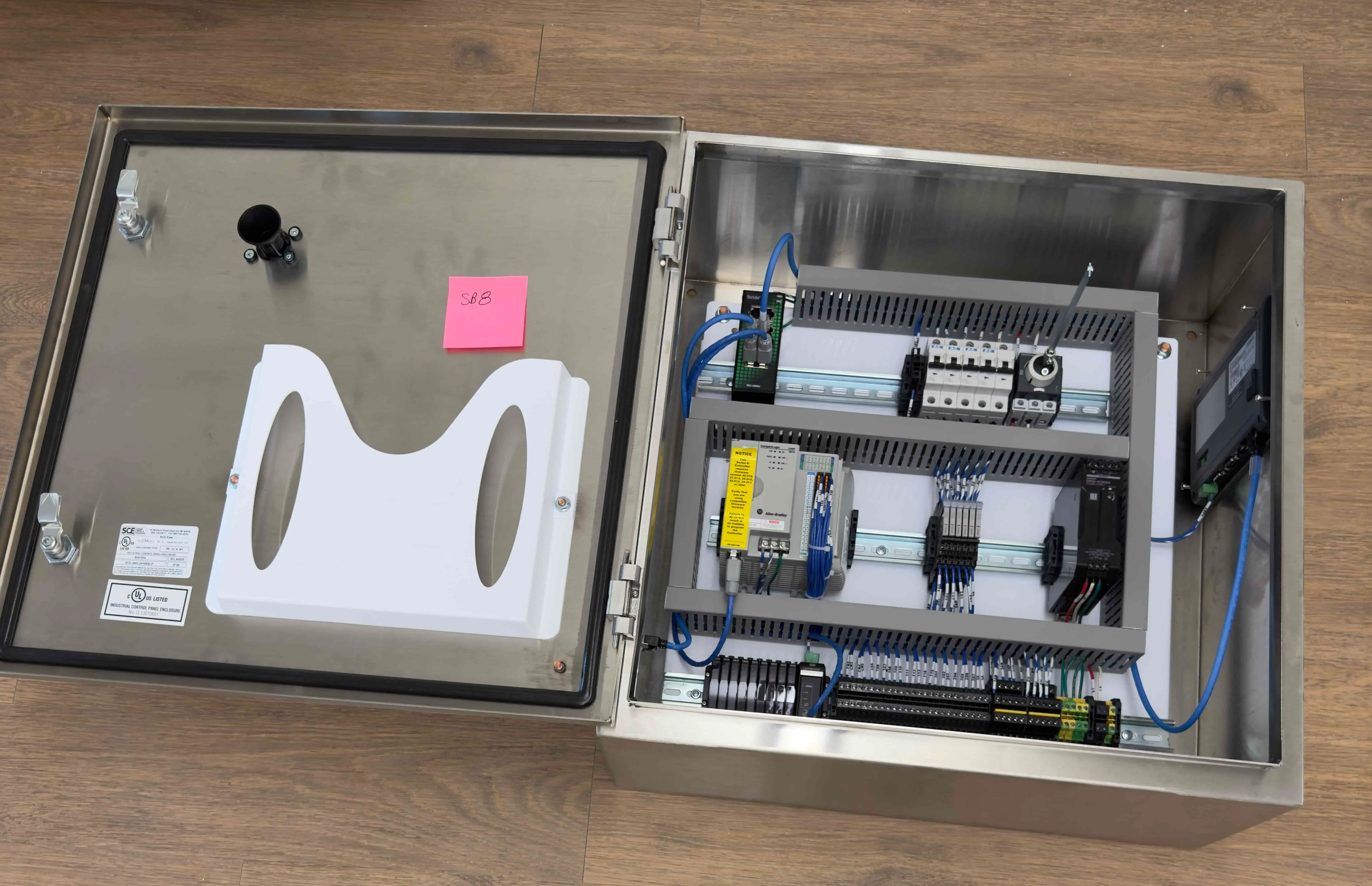 SB08: Stainless Steel Control Enclosure with Allen-Bradley CompactLogix, Eaton Switches & Stride Ethernet Module Unit 1/2
