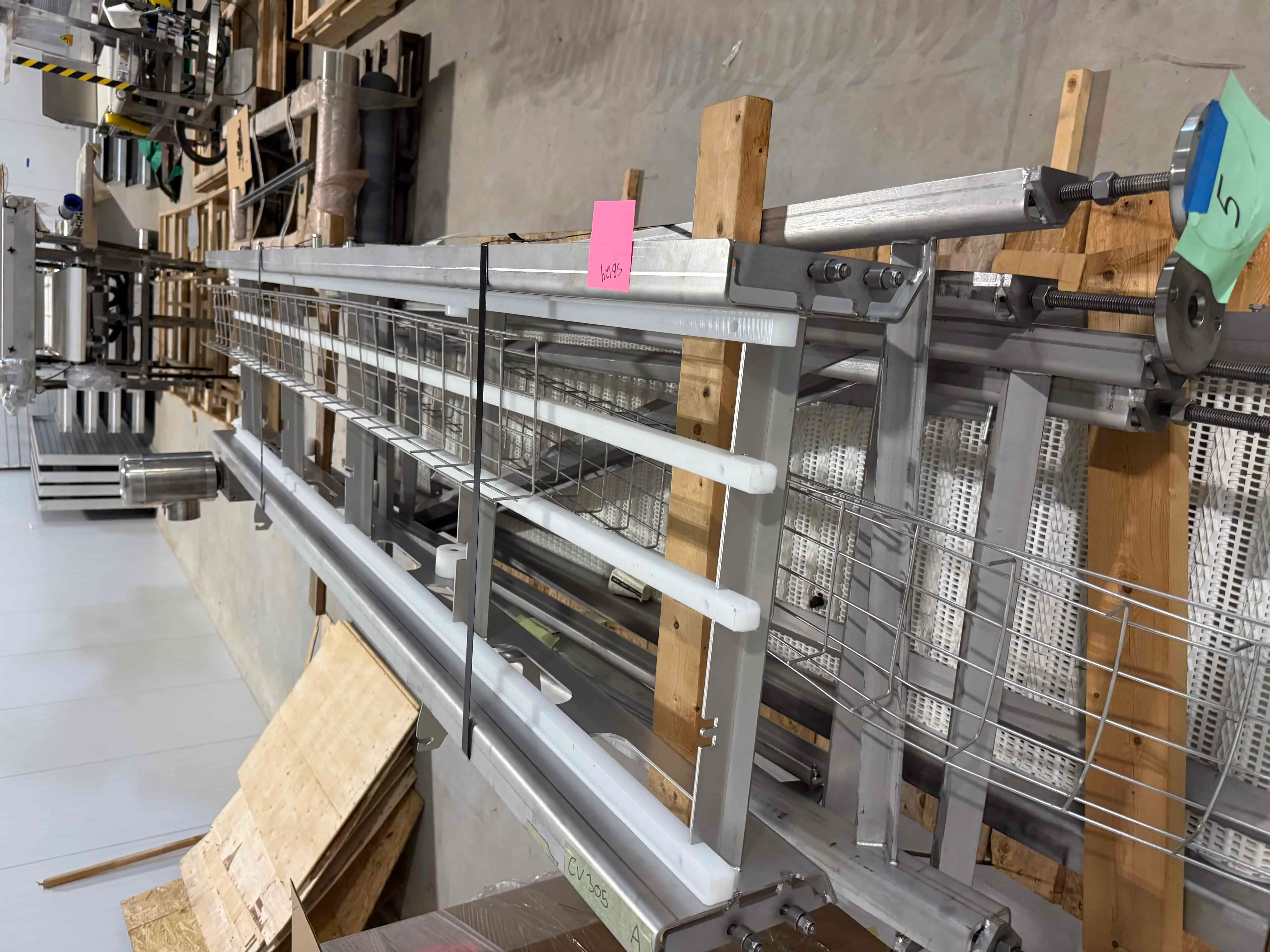 SB124: Stainless Steel Conveyor Section with Modular Belt and Guide Rails