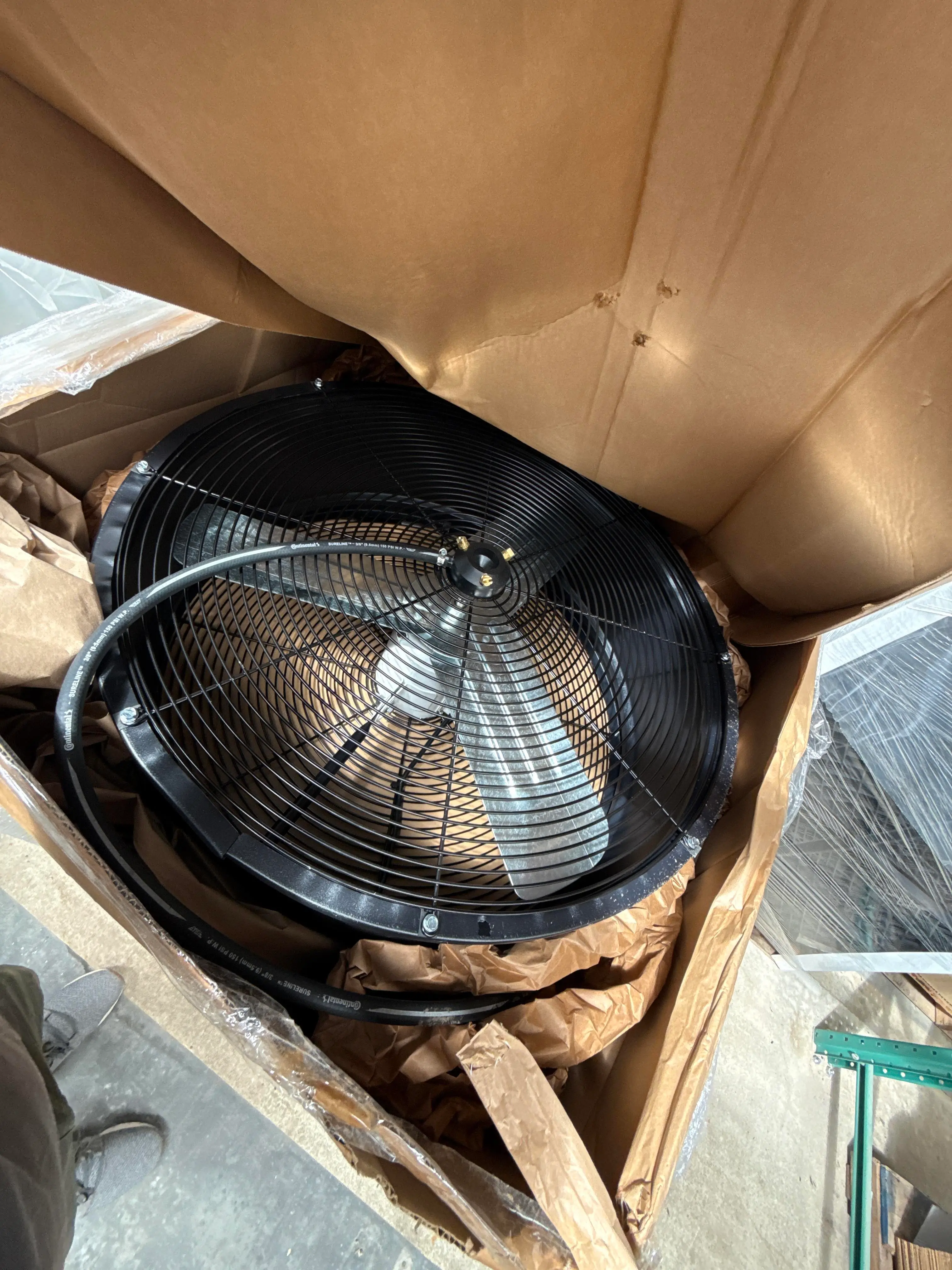(2) Airmaster AMF30B 30” Misting Barrel Fans Industrial Greenhouse / Warehouse Cooling