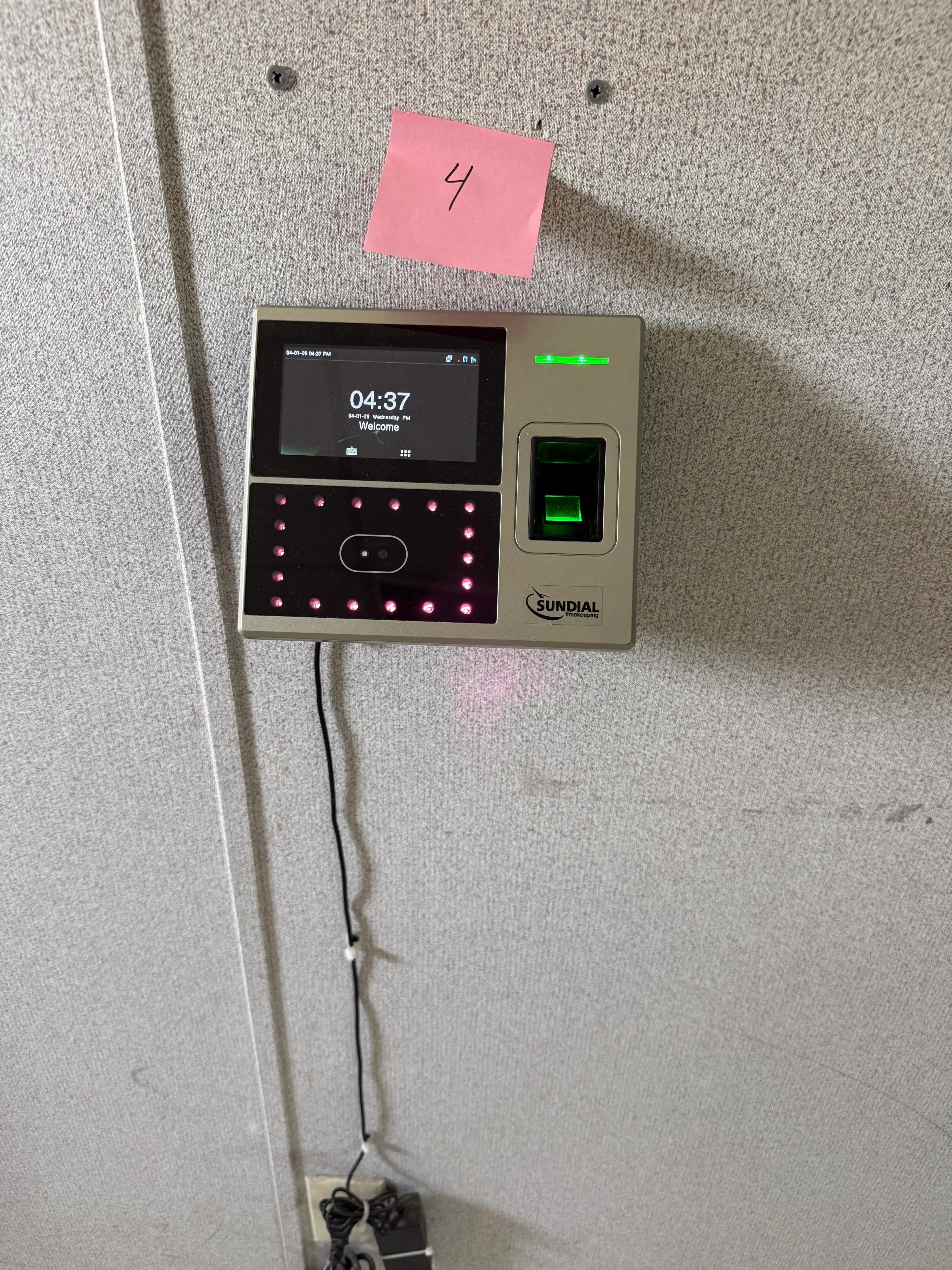 Sundial Biometric Time Clock with Fingerprint Reader and Display