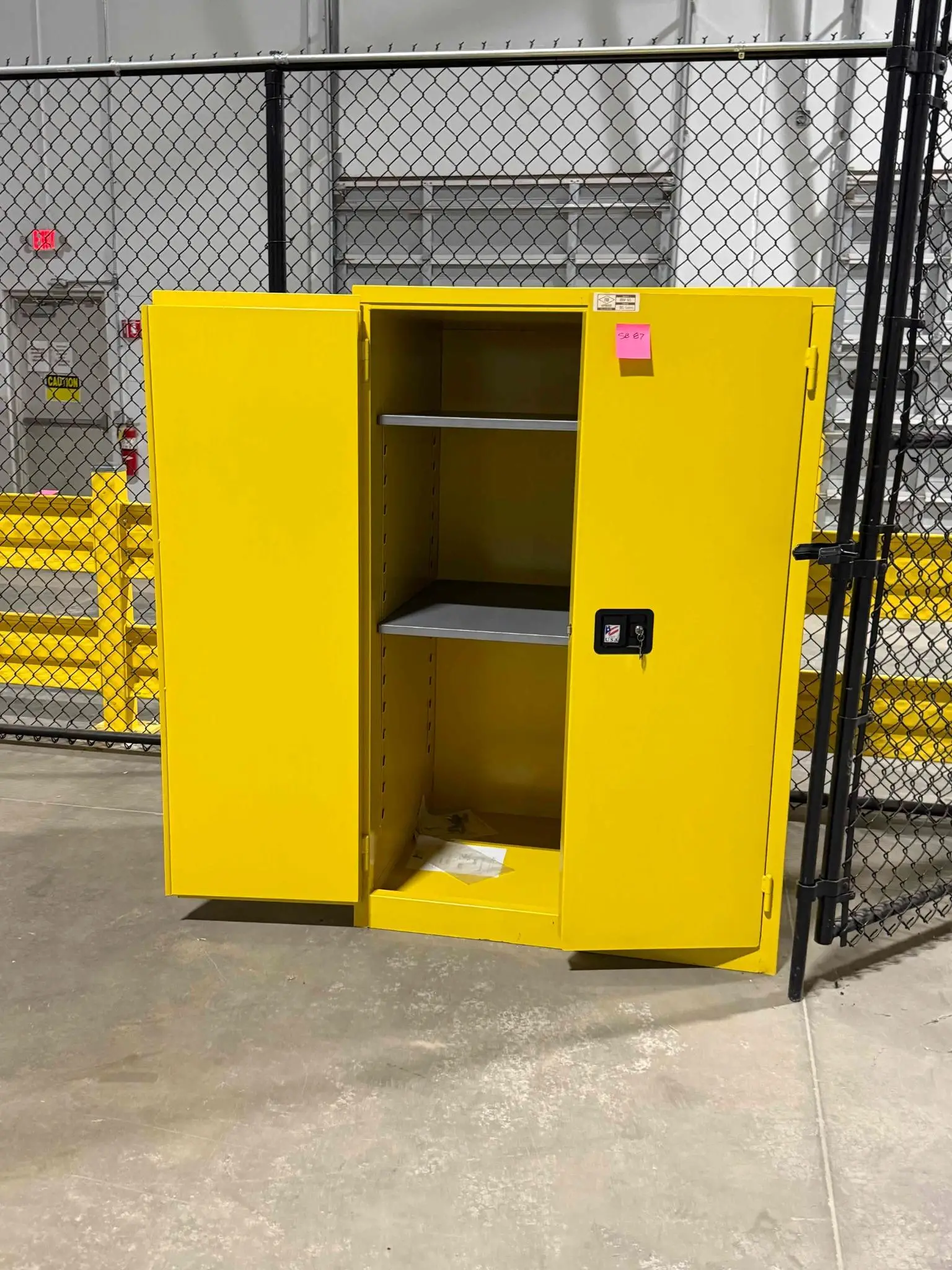 SB87B: Yellow Flammable Storage Cabinet - 90 Gallon
